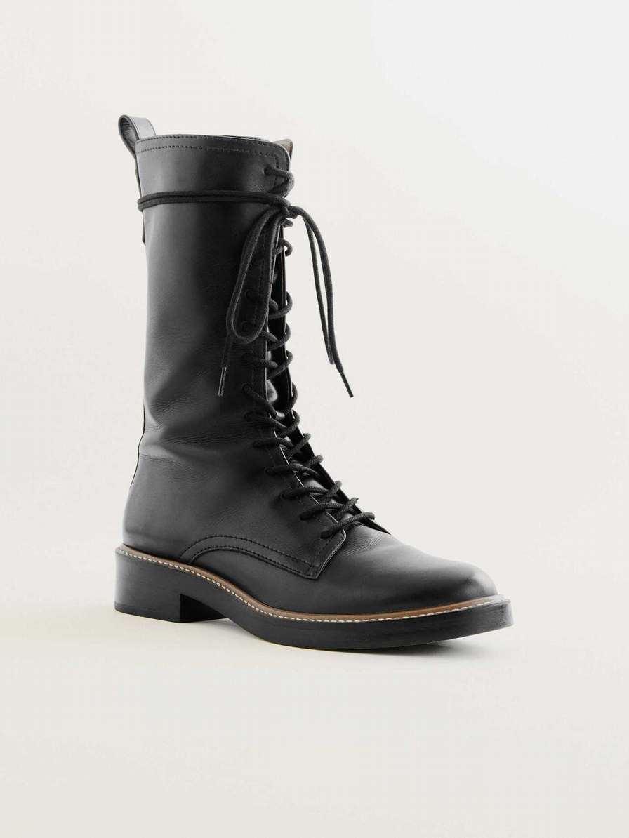 Women's Reformation Ada Combat Boots Black | USA-6537814