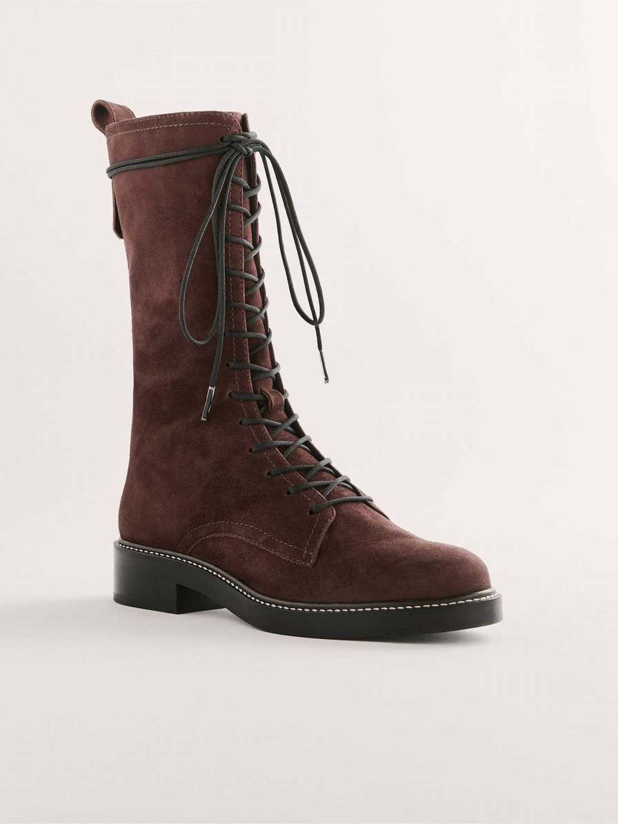 Women's Reformation Ada Combat Boots Chocolate | USA-362571