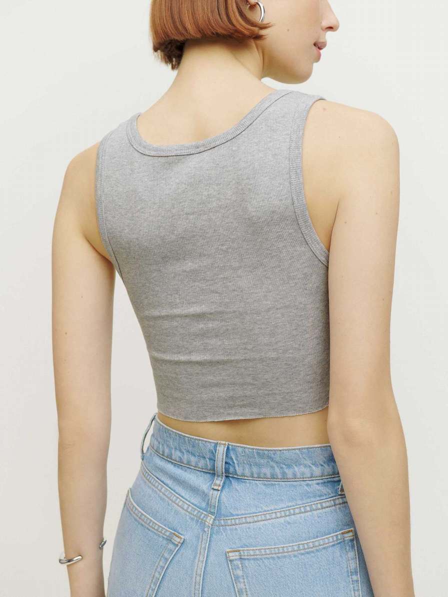 Women's Reformation Adel Tanks Grey | USA-740523