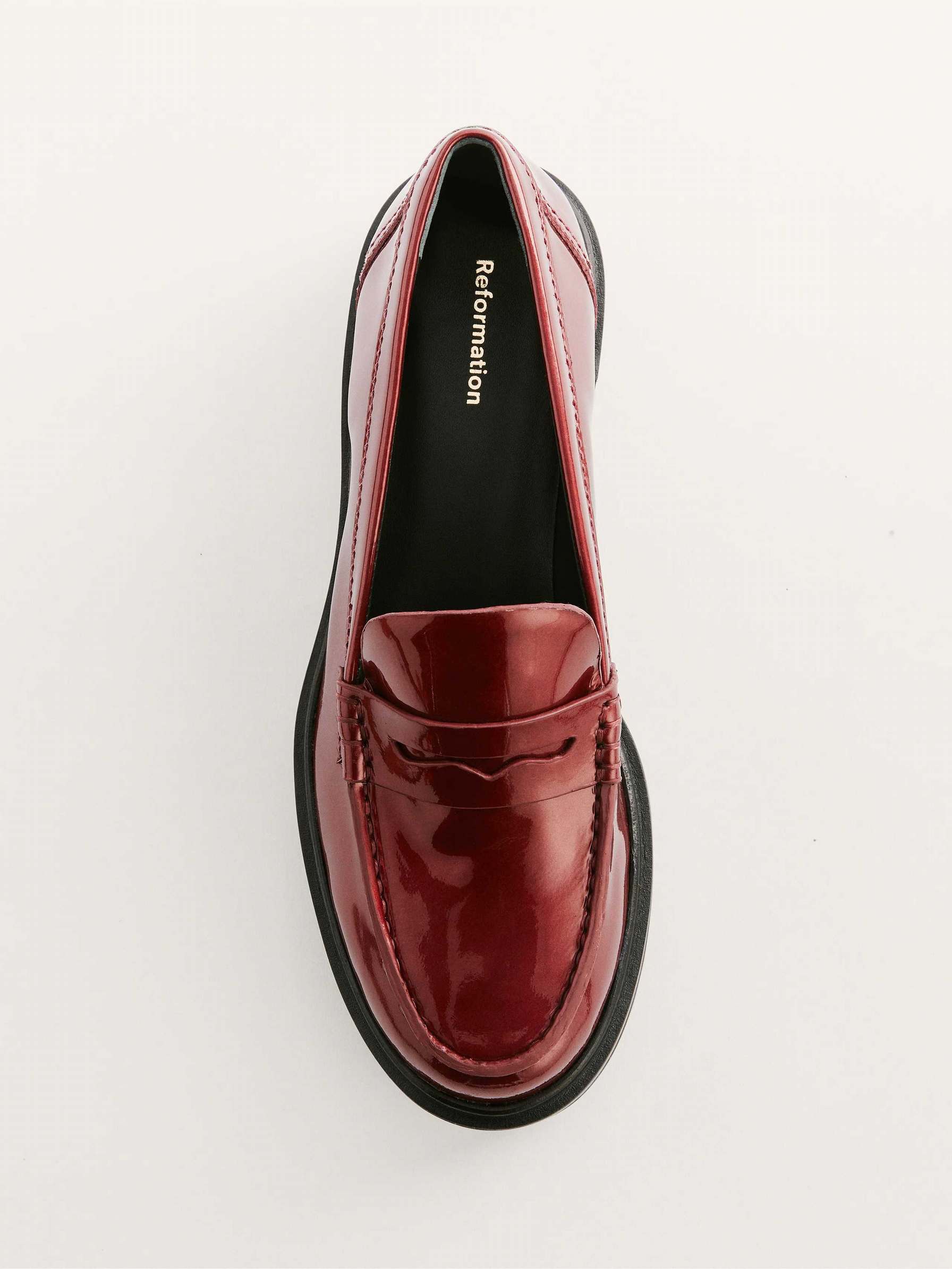 Women's Reformation Agathea Chunky Loafers Burgundy | USA-647382