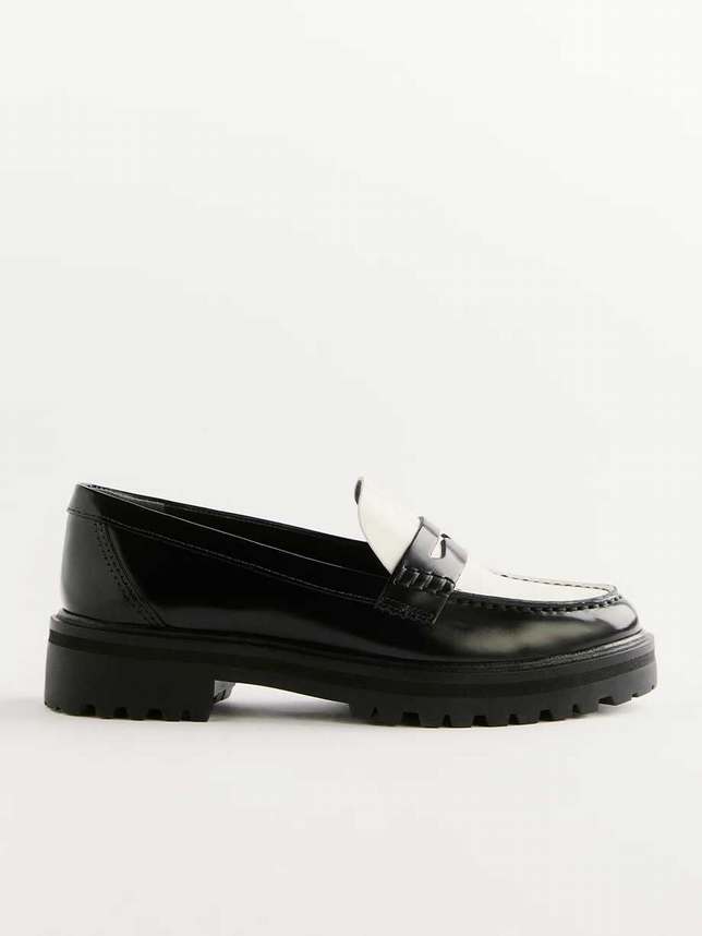 Women's Reformation Agathea Chunky Loafers Black / White | USA-732186