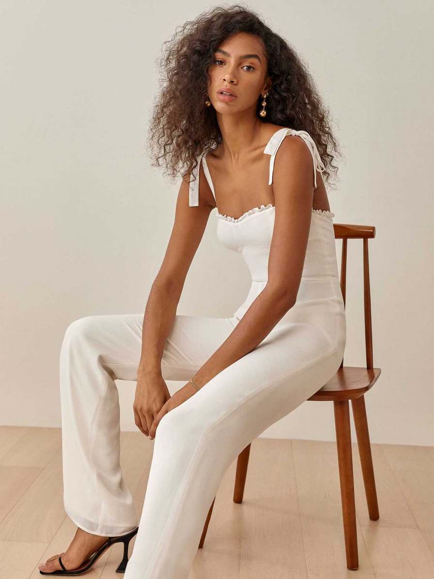 Women's Reformation Alfred Jumpsuit White | USA-324576