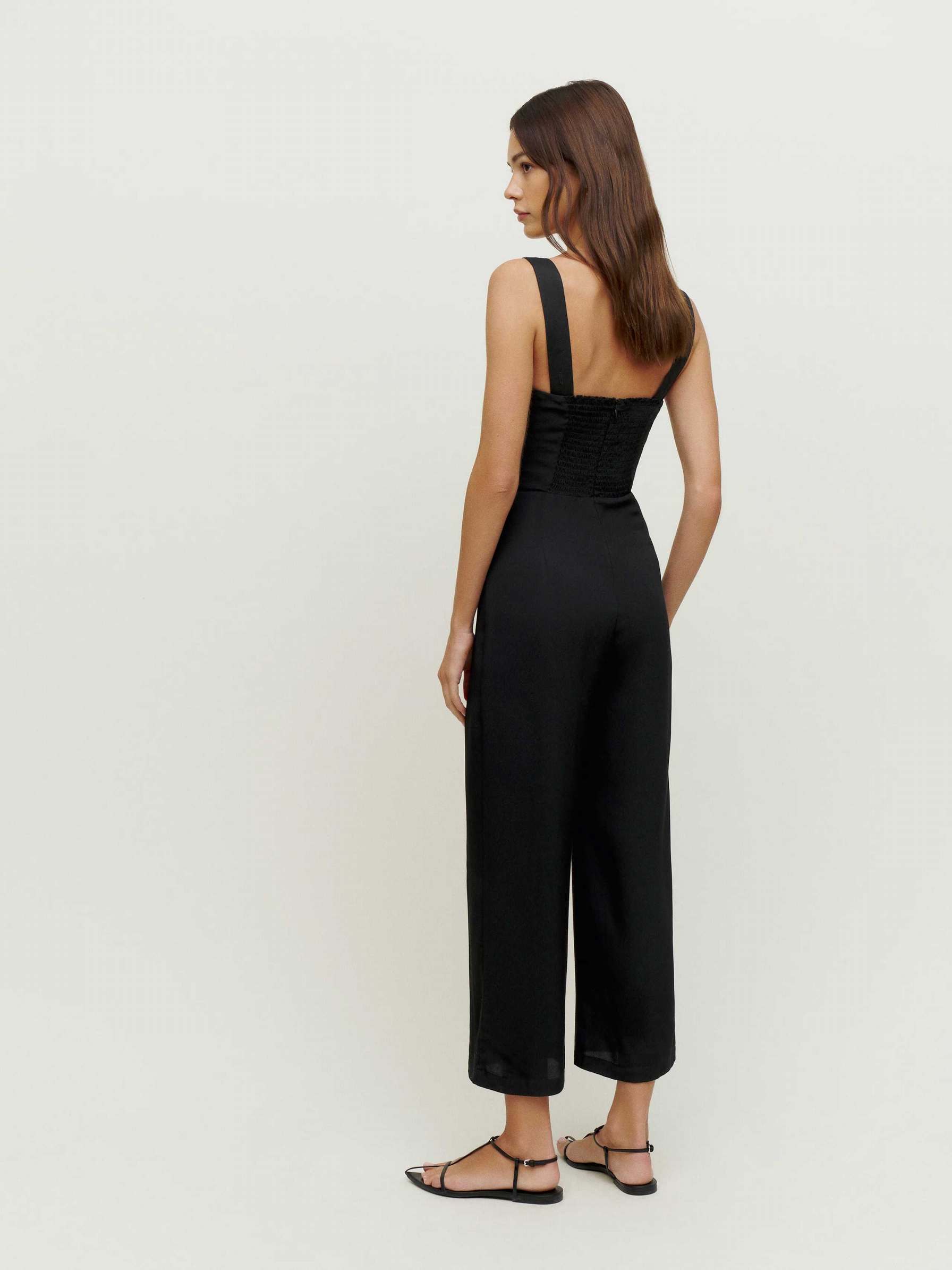 Women's Reformation Alva Jumpsuit Black | USA-136428