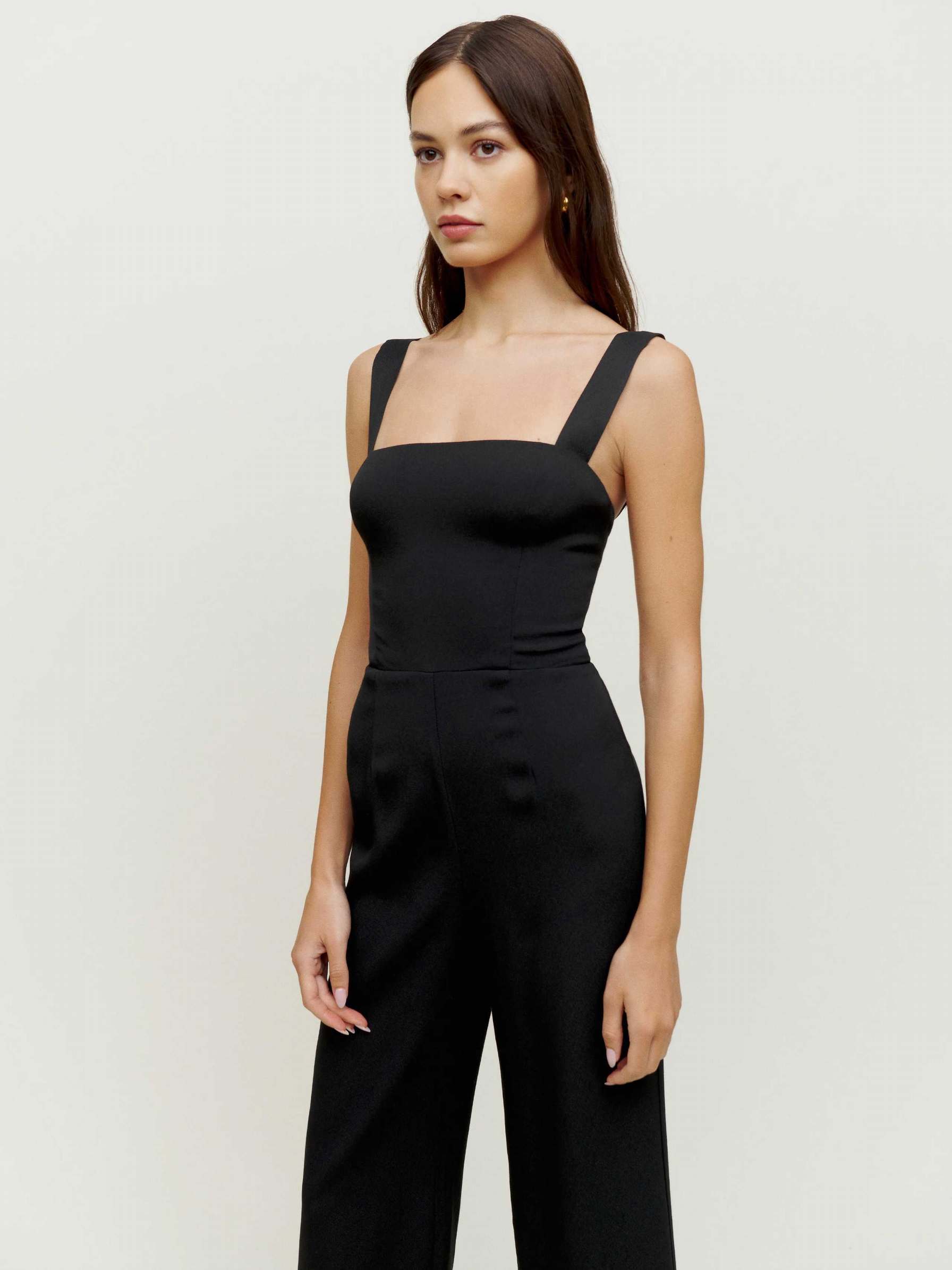 Women's Reformation Alva Jumpsuit Black | USA-136428