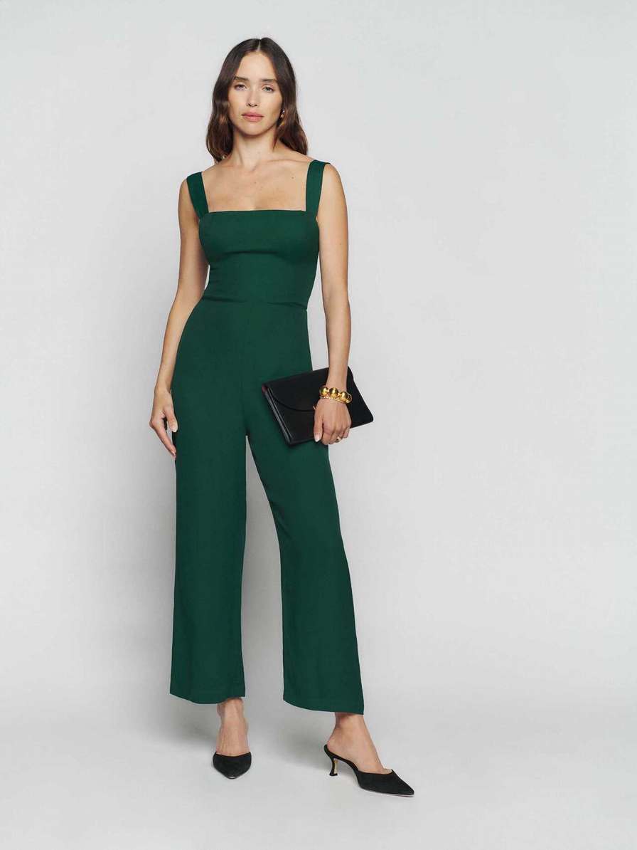 Women's Reformation Alva Jumpsuit Deep Green | USA-023471