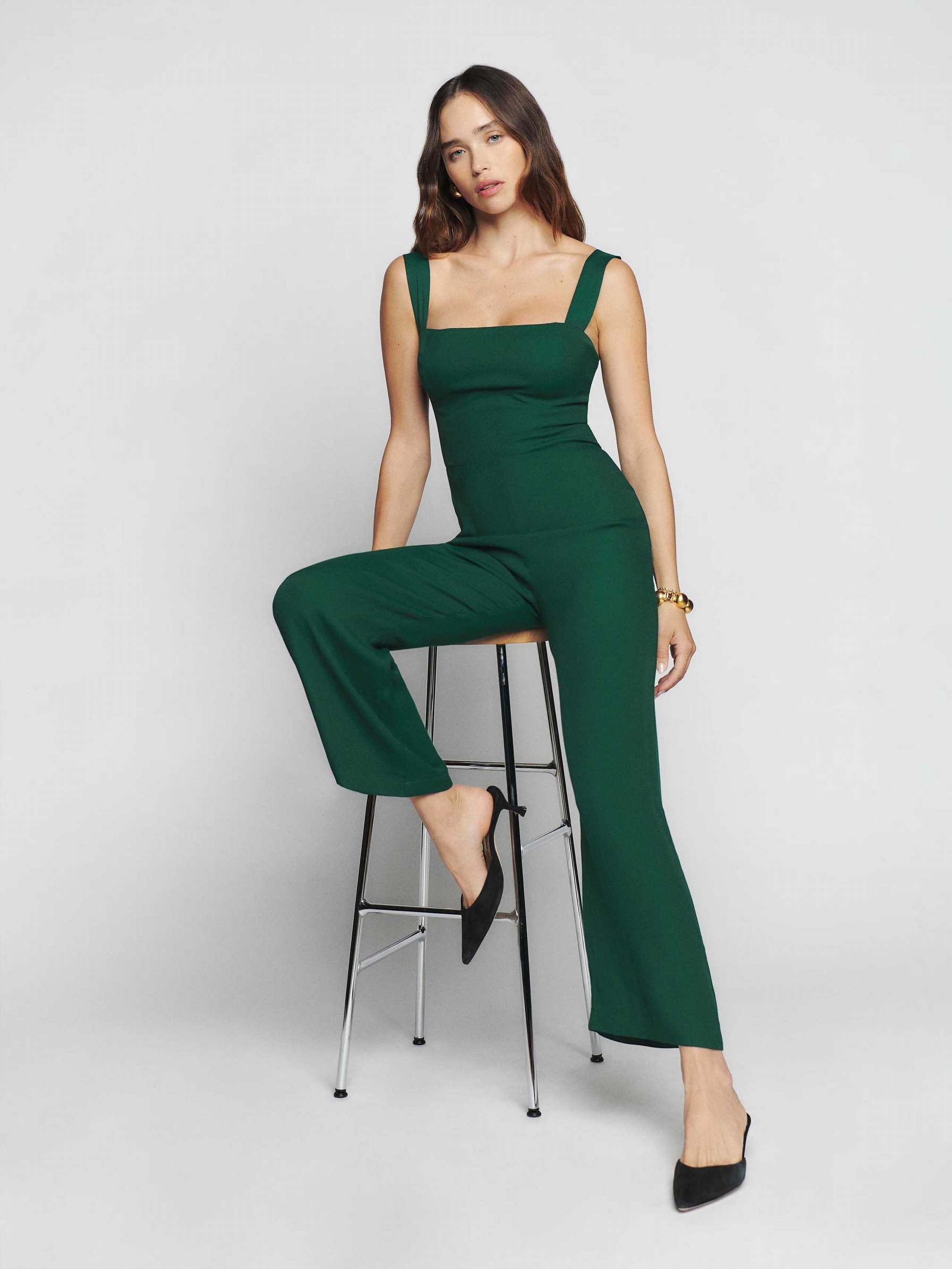 Women\'s Reformation Alva Jumpsuit Deep Green | USA-023471