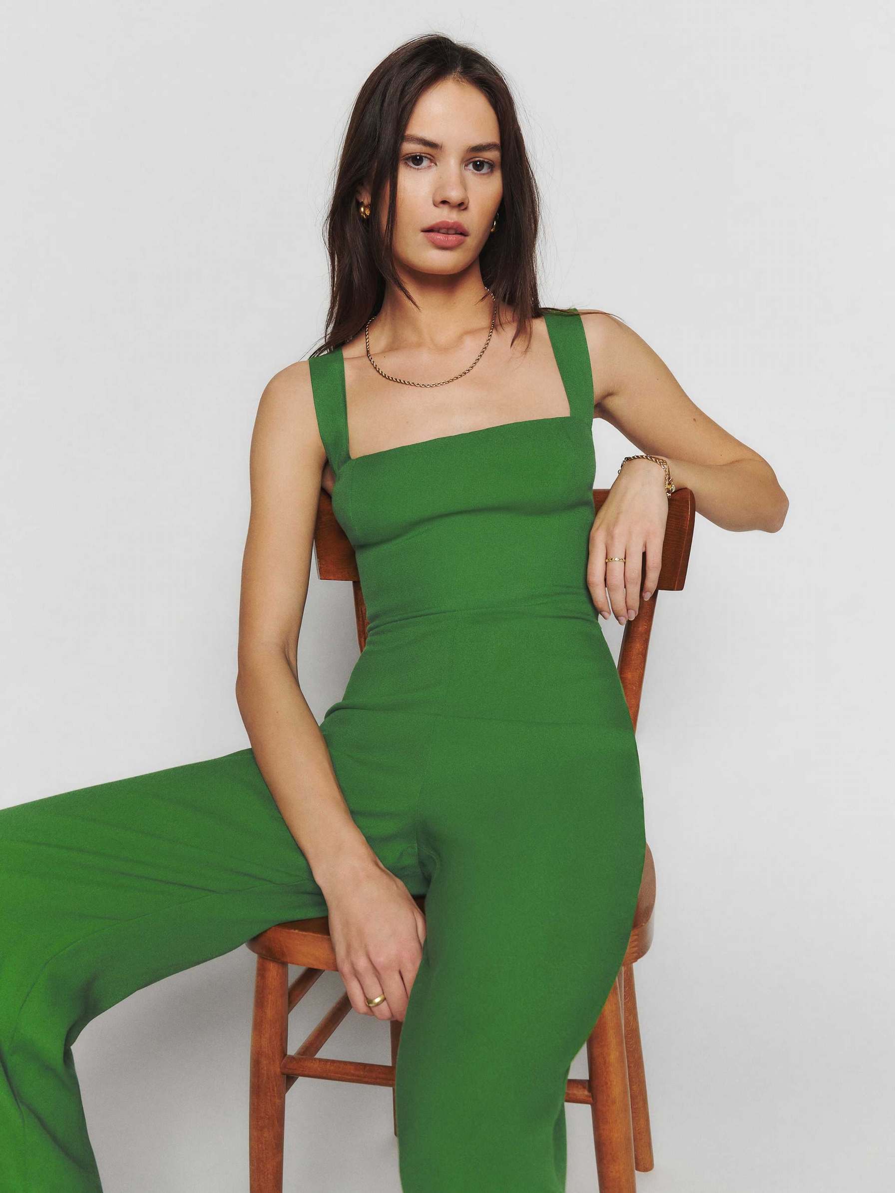 Women's Reformation Alva Jumpsuit Green | USA-471035