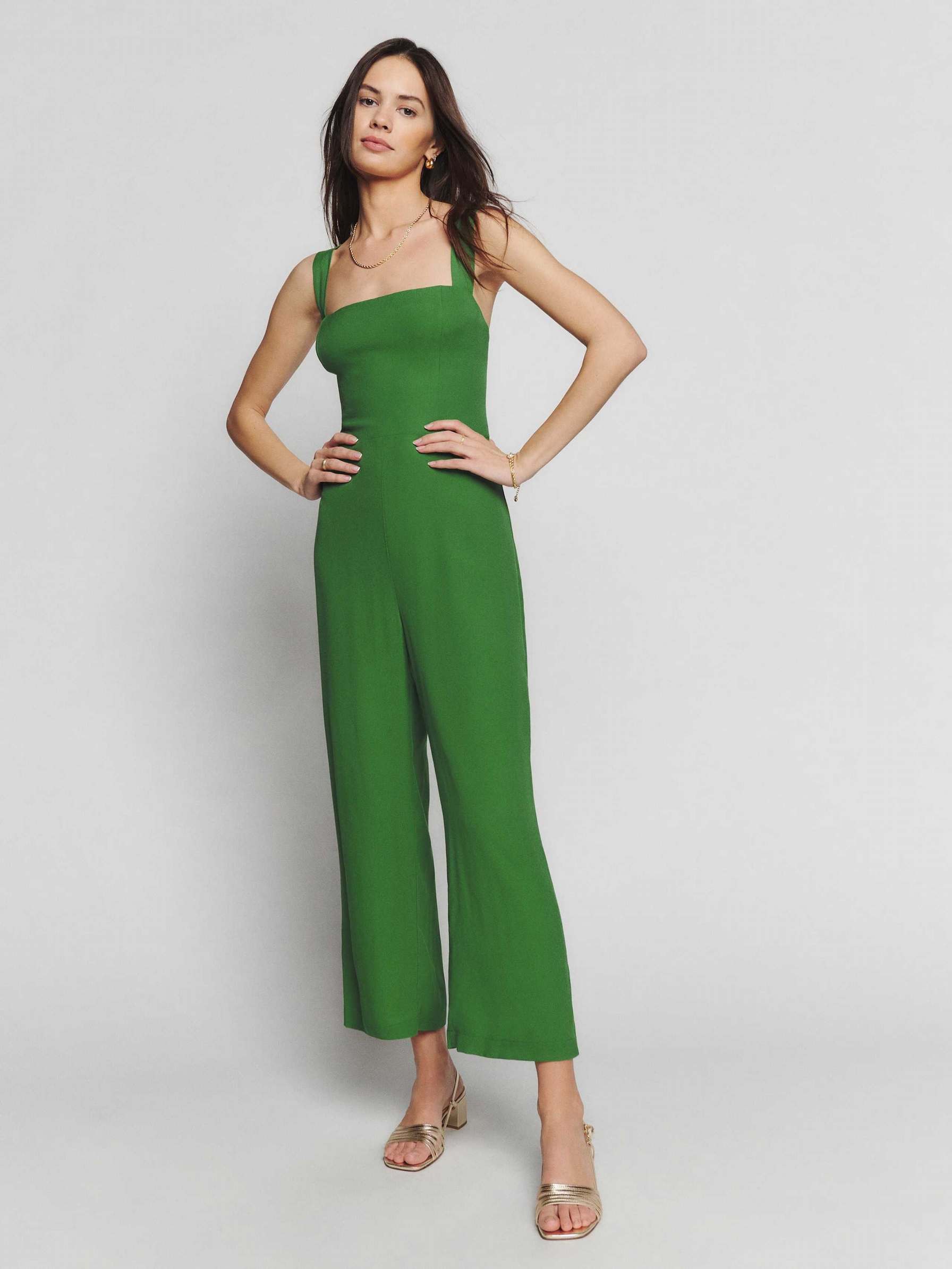 Women's Reformation Alva Jumpsuit Green | USA-471035