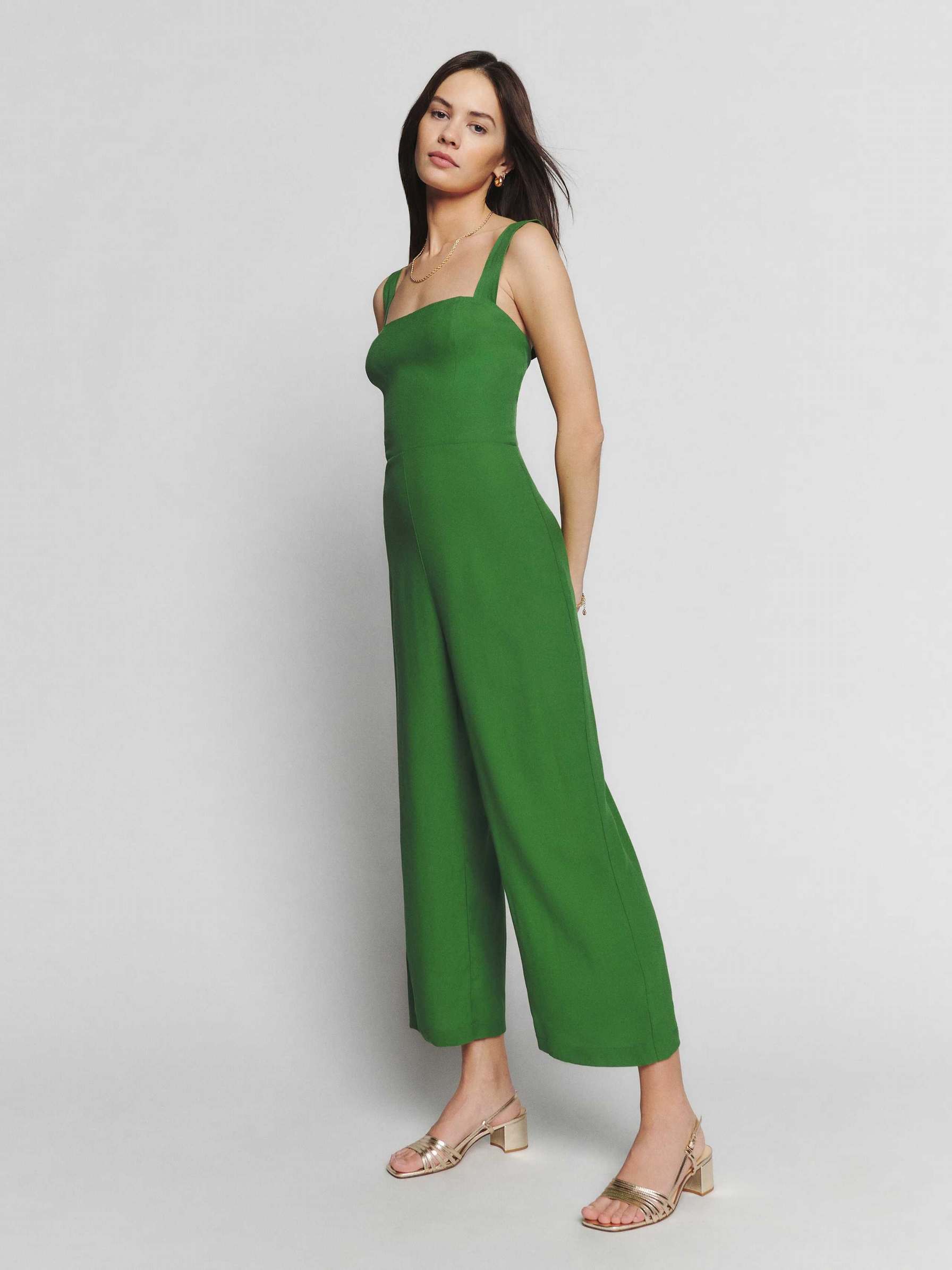 Women\'s Reformation Alva Jumpsuit Green | USA-471035