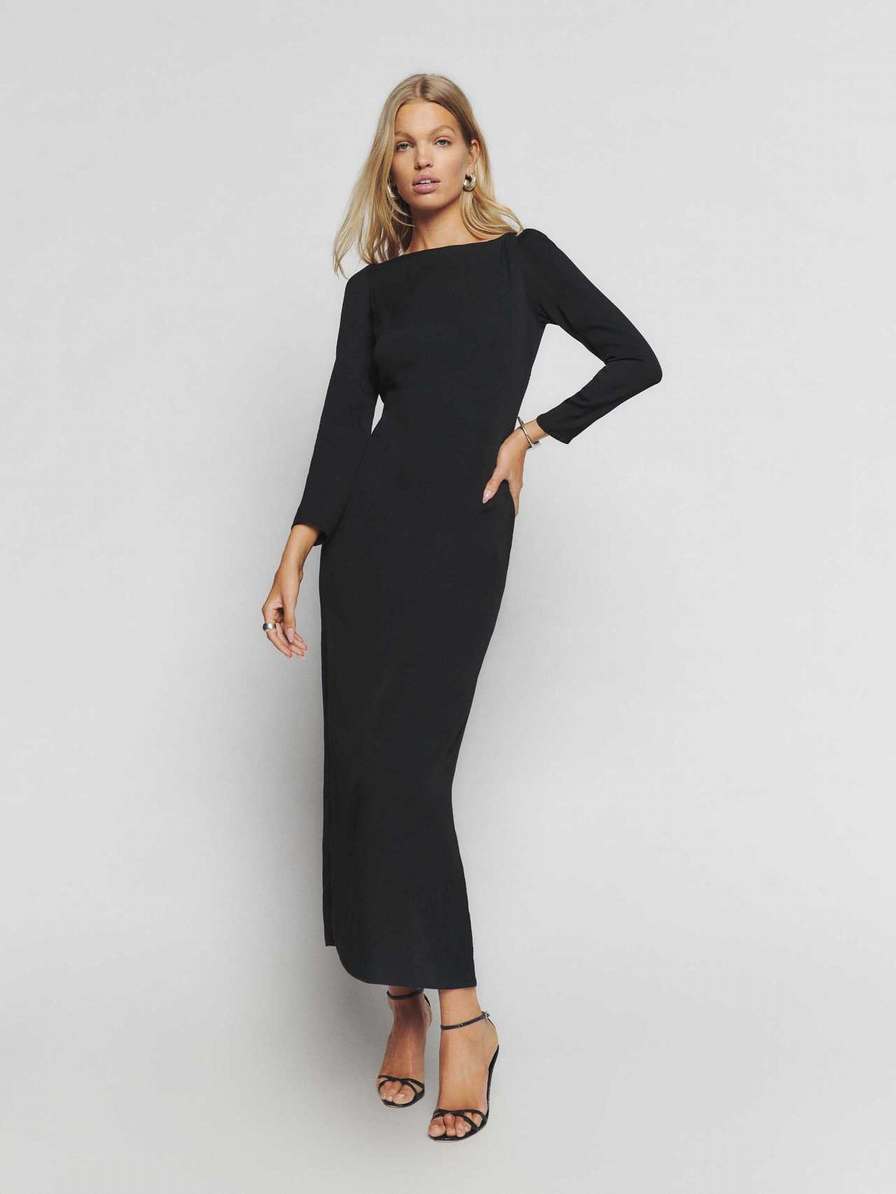 Women's Reformation Aminah Dress Black | USA-820367