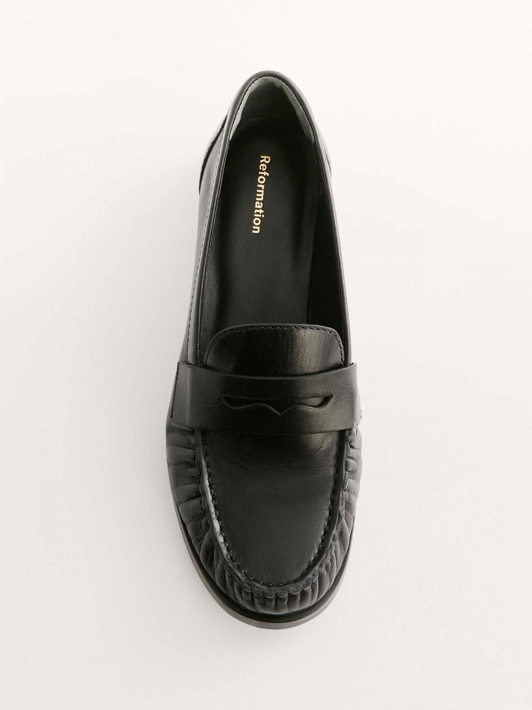 Women's Reformation Ani Ruched Loafers Black | USA-510836