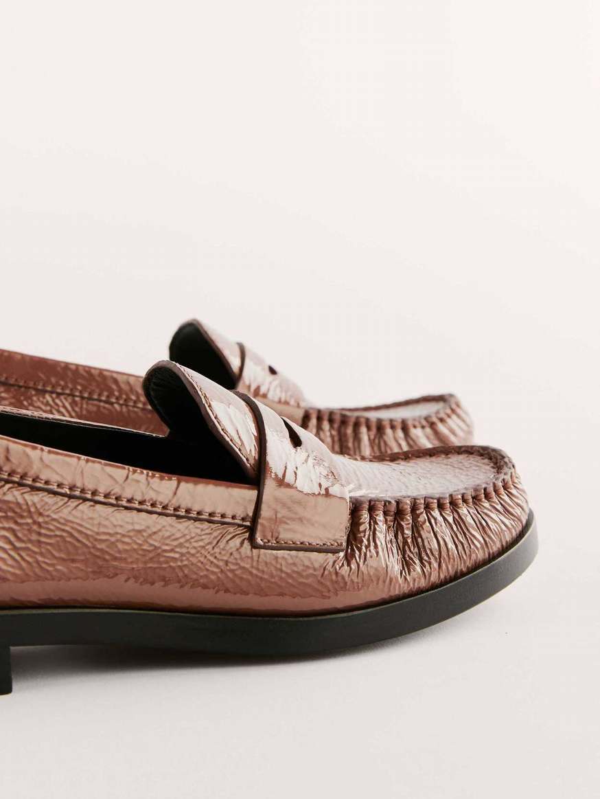 Women's Reformation Ani Ruched Loafers Coffee | USA-083647