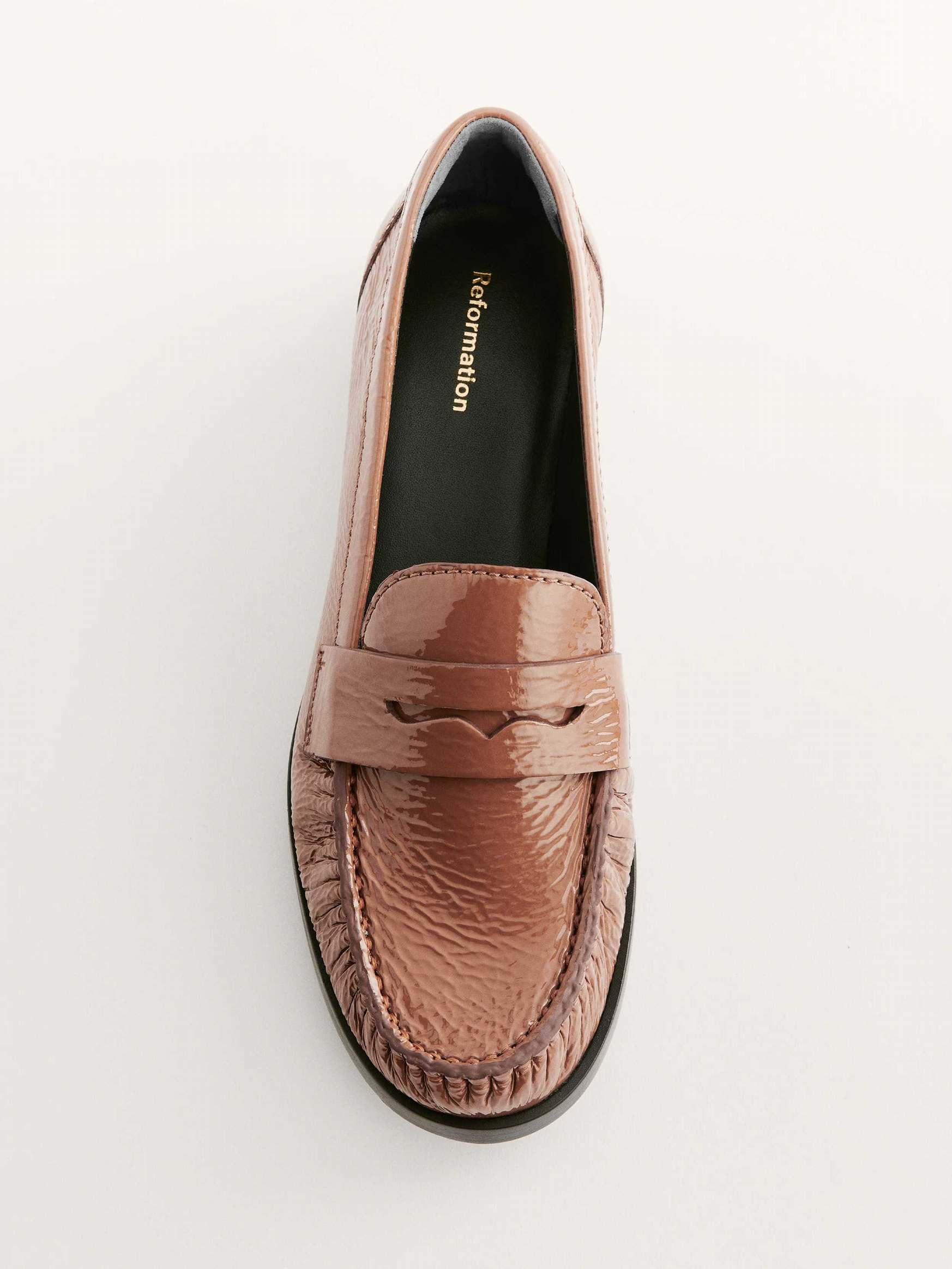 Women's Reformation Ani Ruched Loafers Coffee | USA-083647