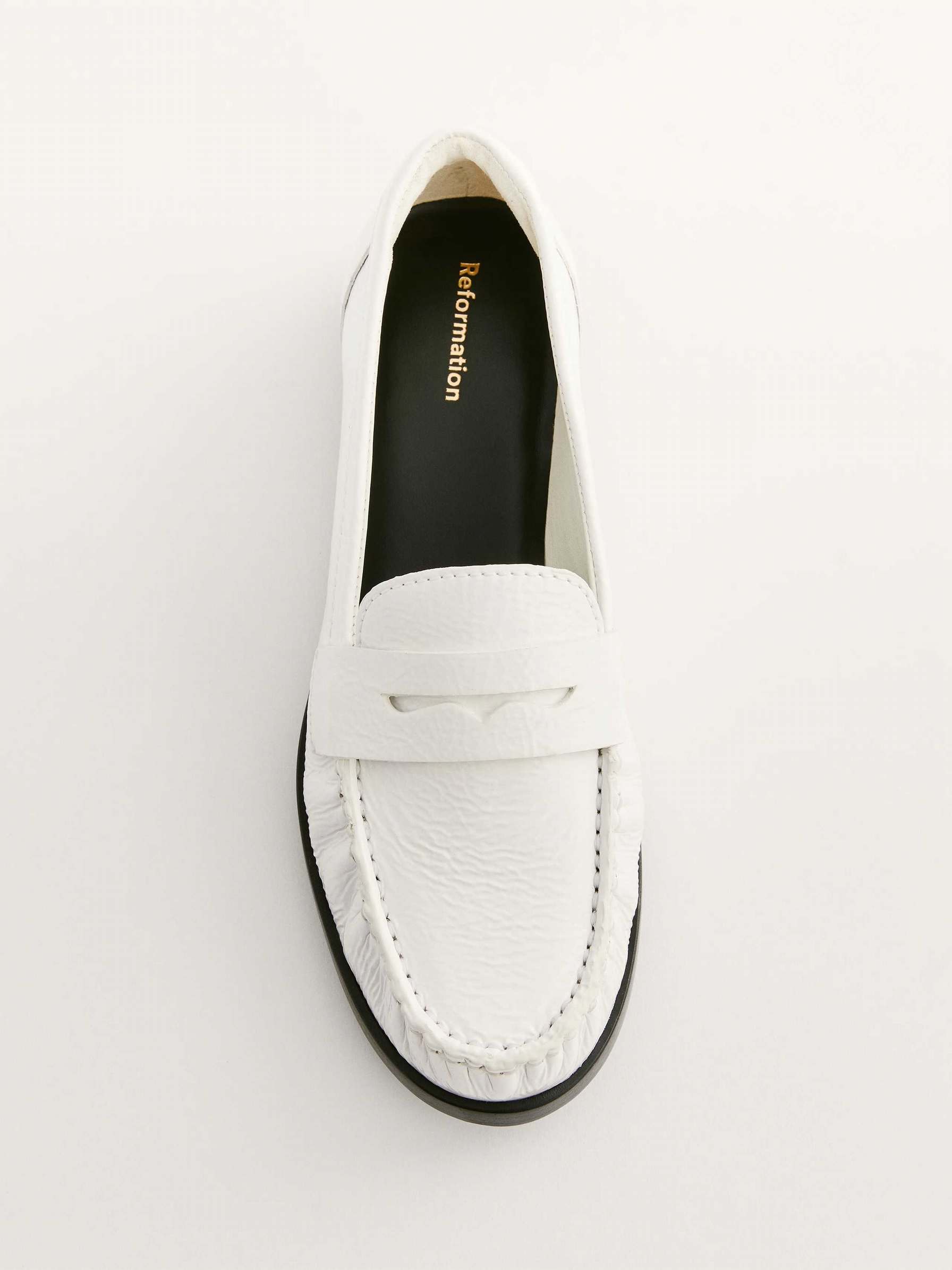 Women's Reformation Ani Ruched Loafers White | USA-413287