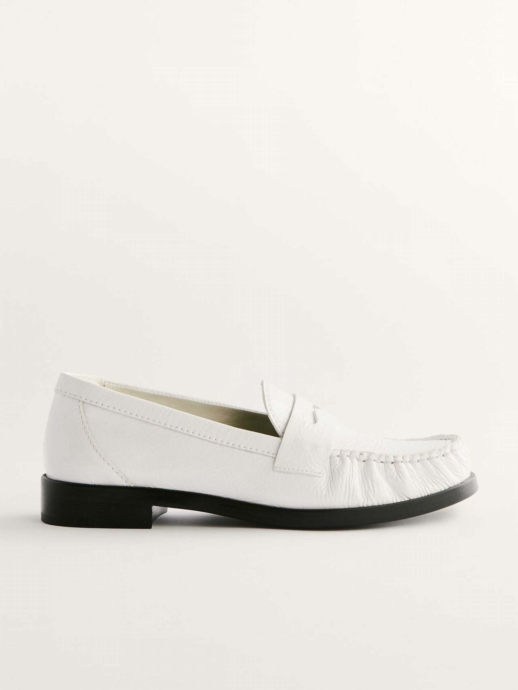 Women\'s Reformation Ani Ruched Loafers White | USA-413287