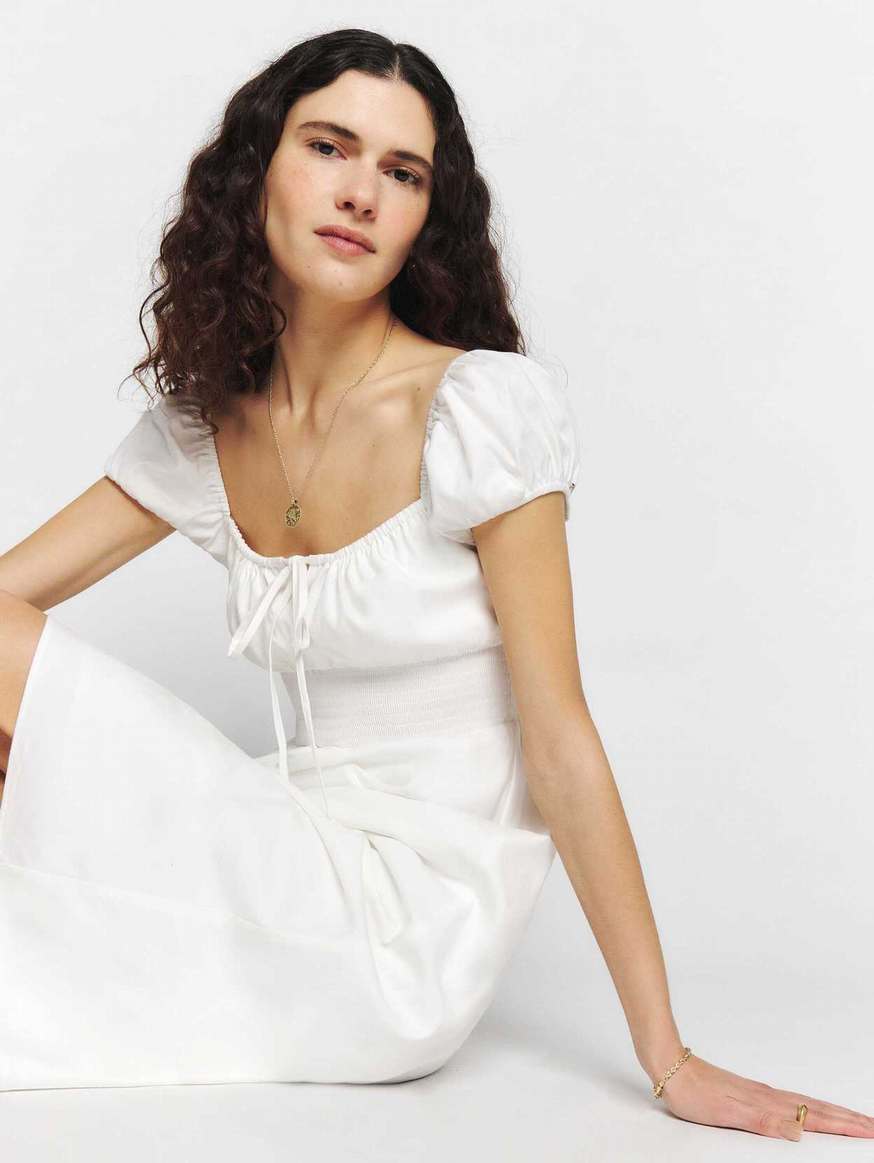 Women's Reformation Arna Dress White | USA-0648735