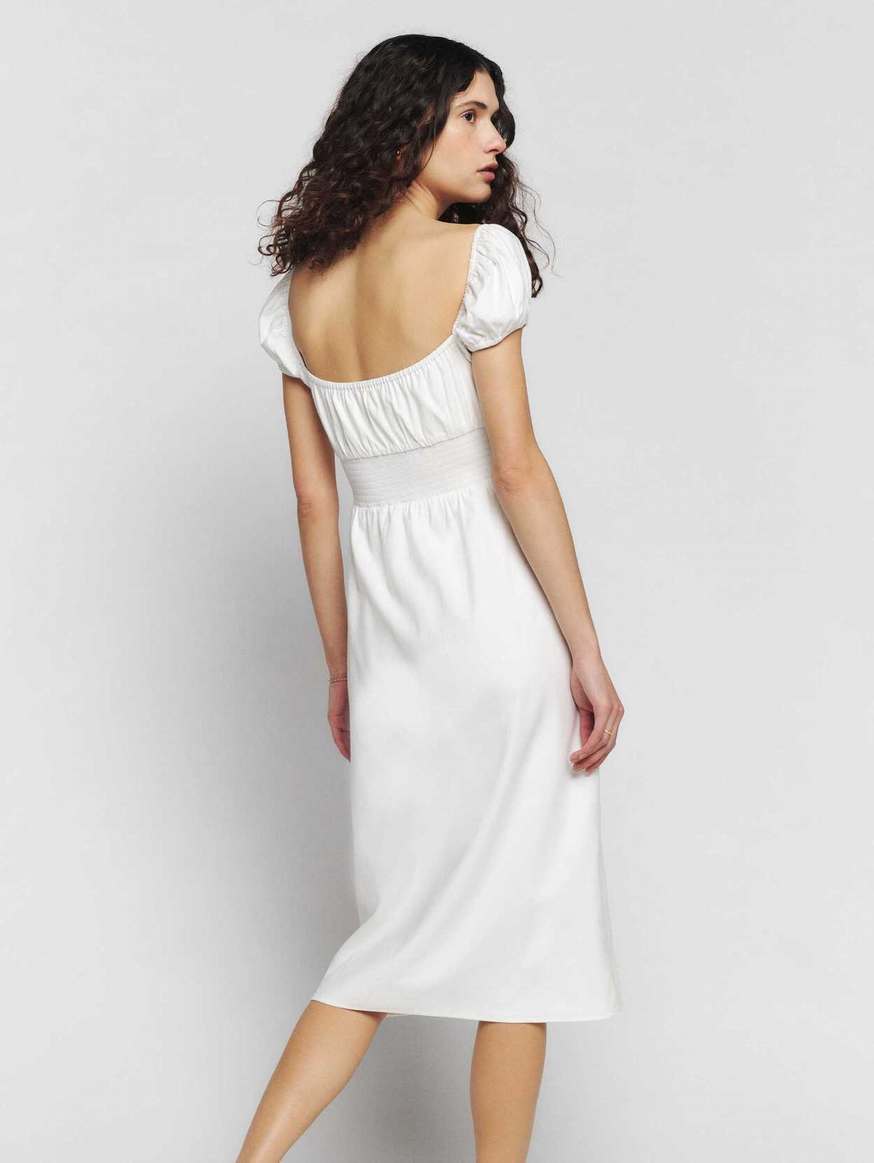 Women's Reformation Arna Dress White | USA-0648735