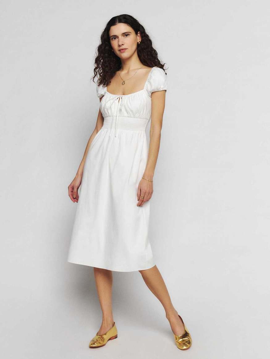 Women's Reformation Arna Dress White | USA-0648735