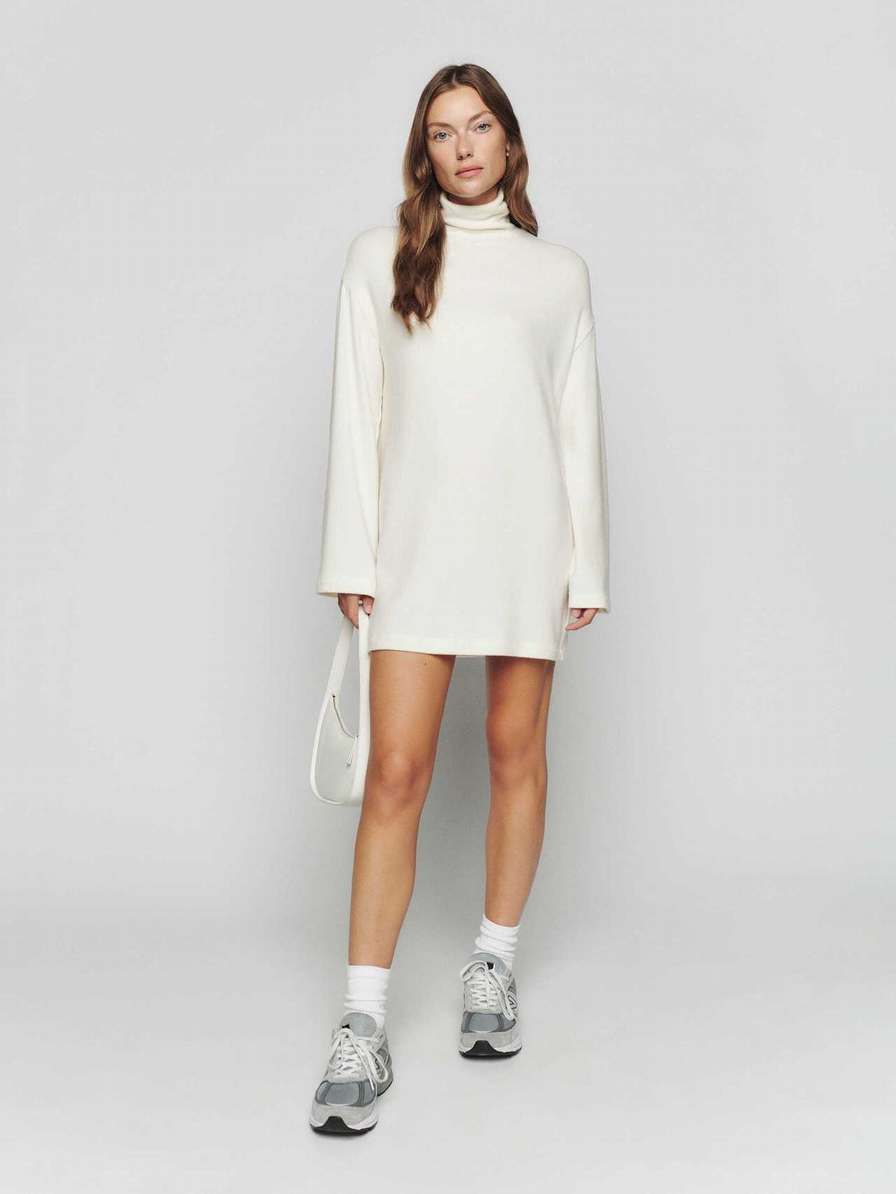 Women's Reformation Aspen Knit Dress White | USA-027318