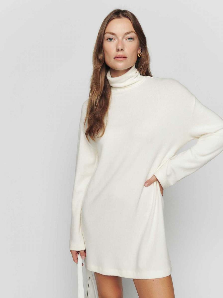 Women's Reformation Aspen Knit Dress White | USA-027318