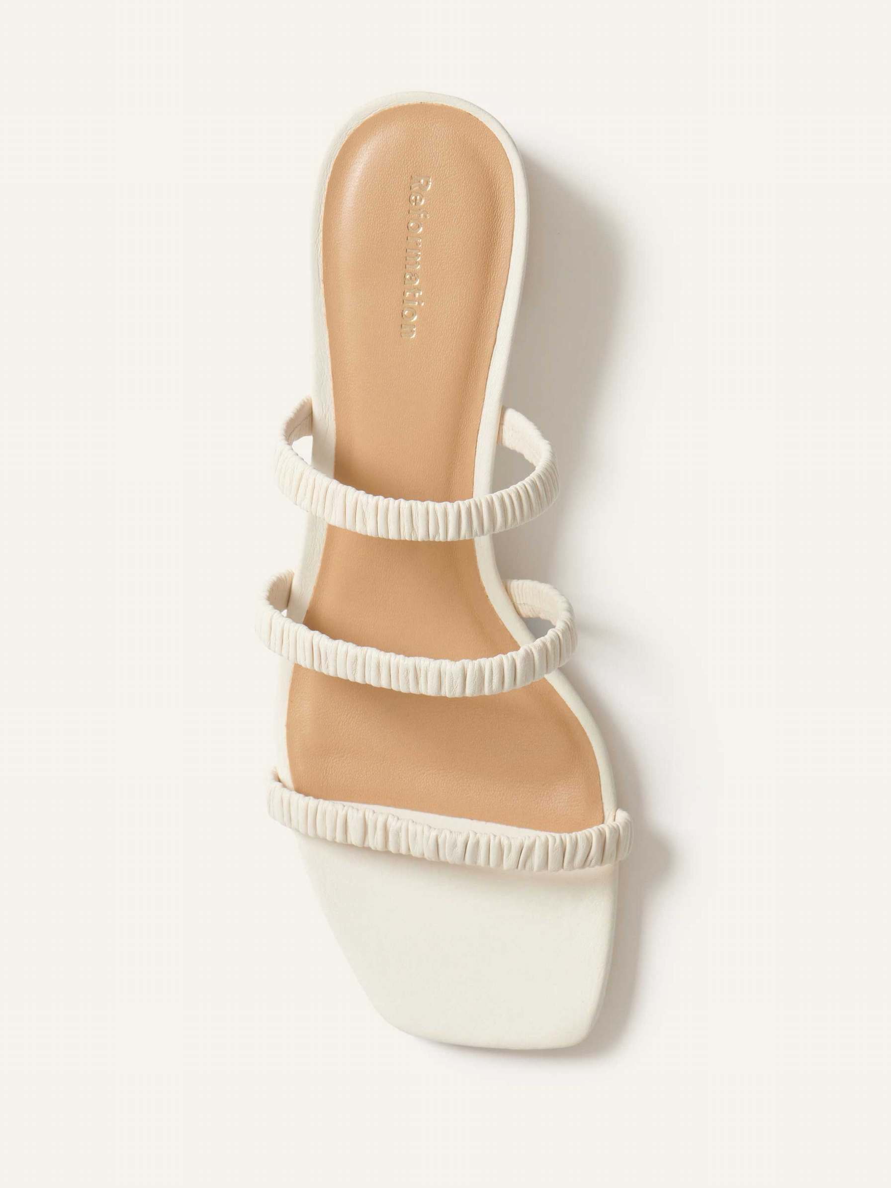 Women's Reformation Assunta Strappy Mules White | USA-825173