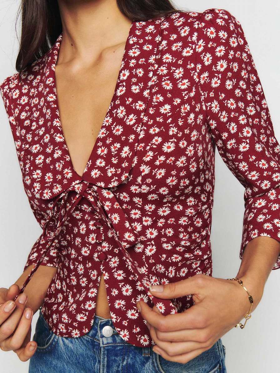 Women's Reformation Audrina Tops Flower | USA-2130745