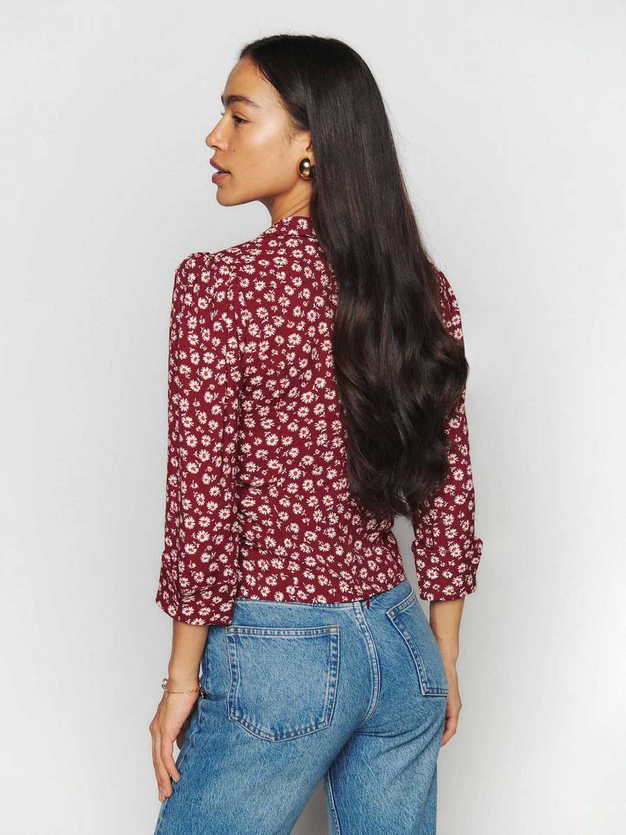 Women's Reformation Audrina Tops Flower | USA-2130745