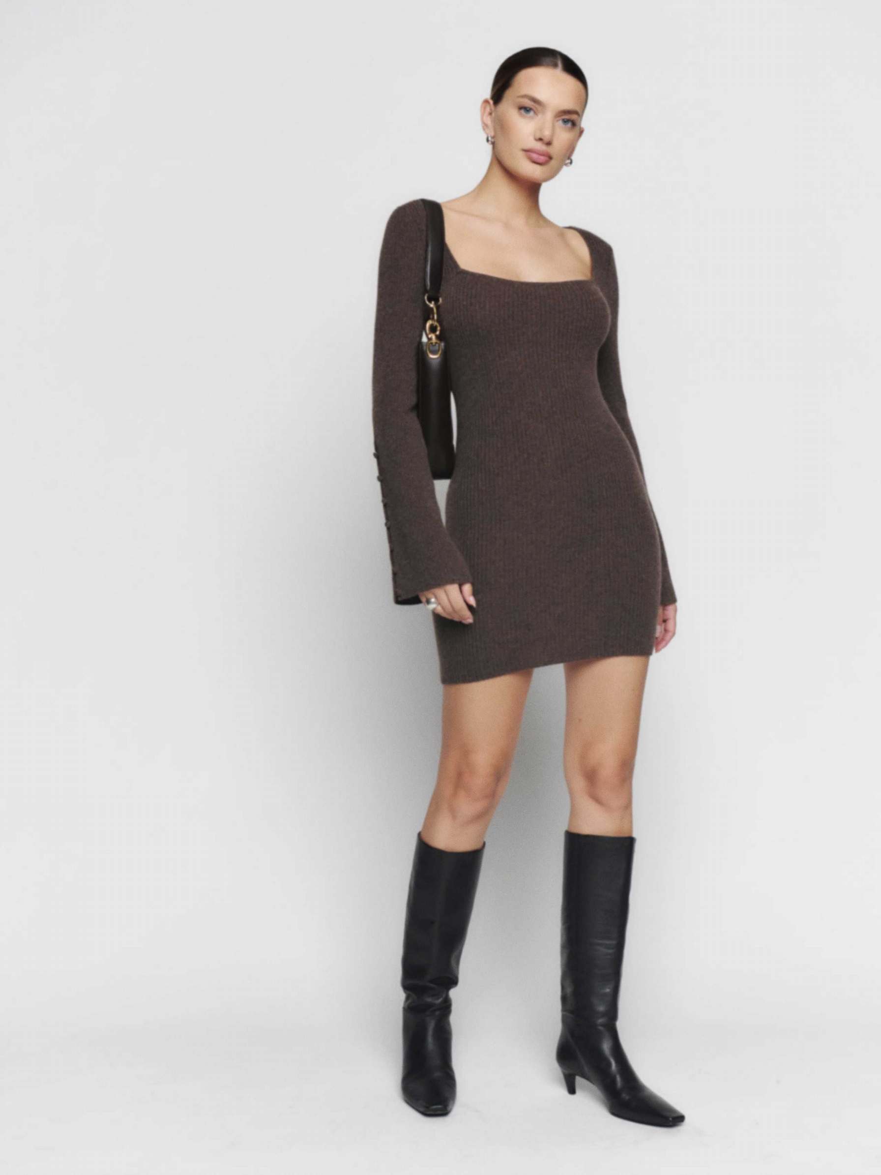 Women's Reformation Autumn Cashmere Mini Sweater Coffee | USA-023715