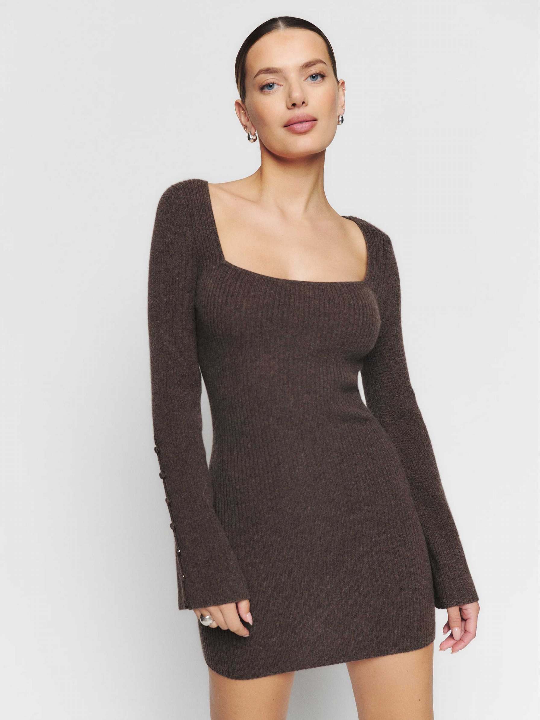 Women's Reformation Autumn Cashmere Mini Sweater Coffee | USA-023715