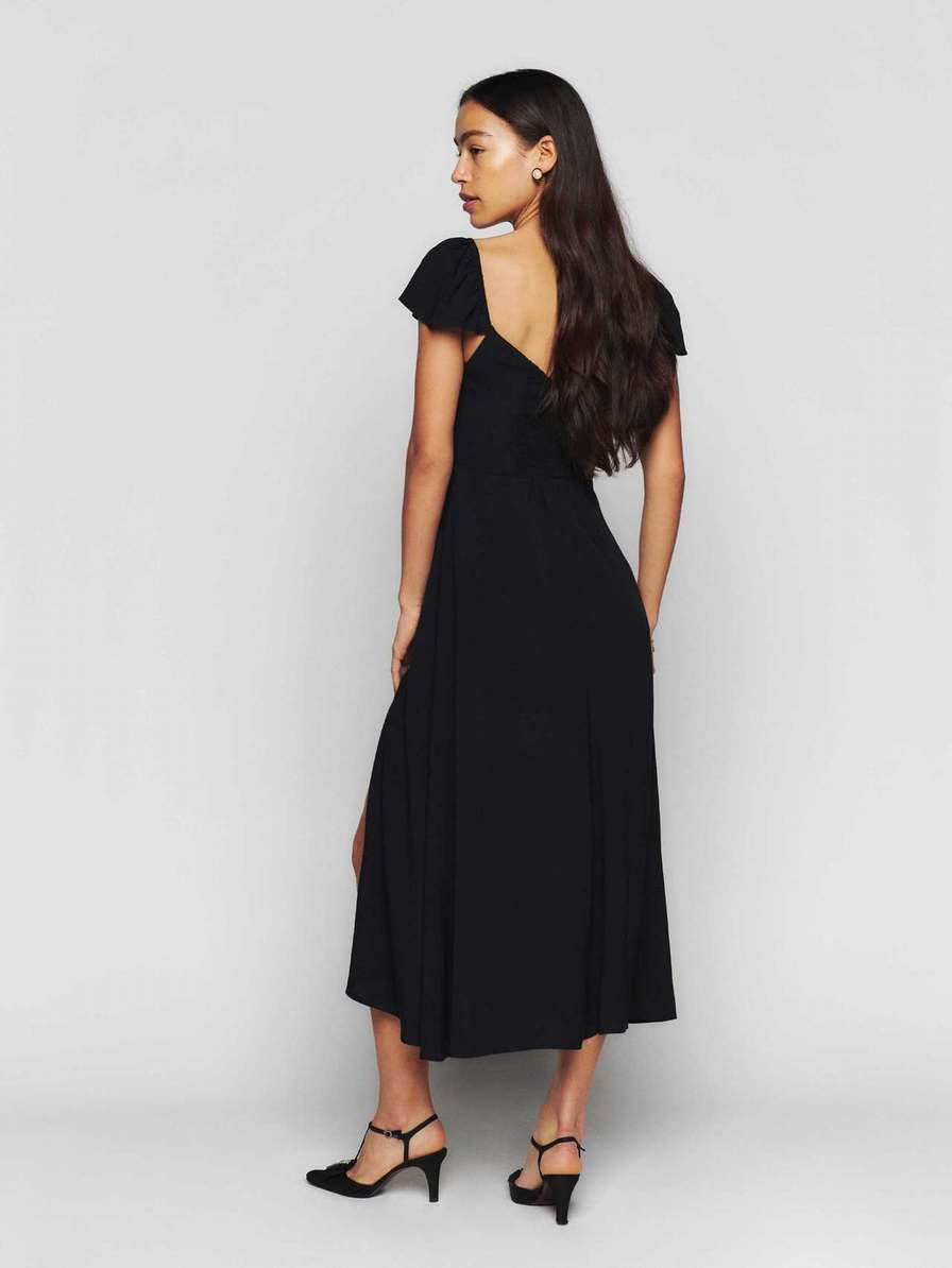 Women's Reformation Baxley Dress Black | USA-672184