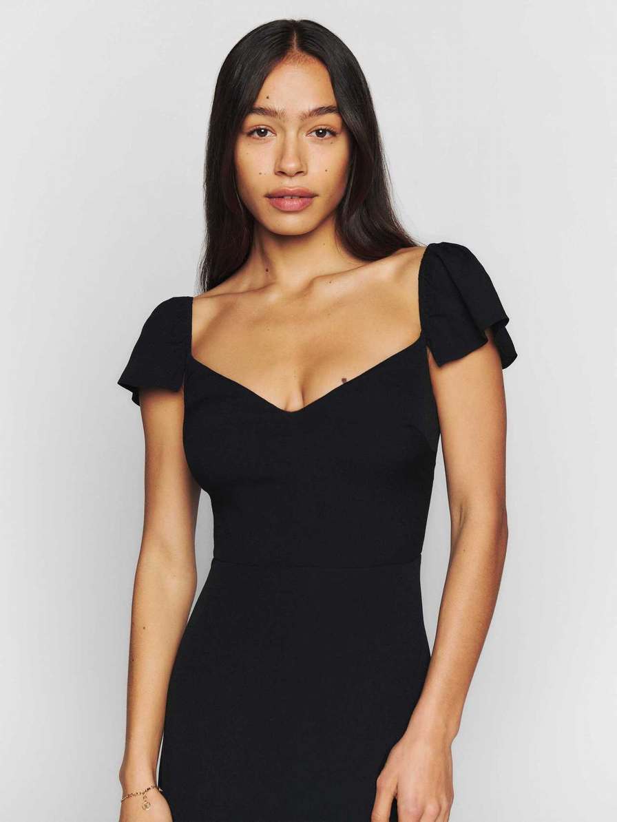 Women's Reformation Baxley Dress Black | USA-672184