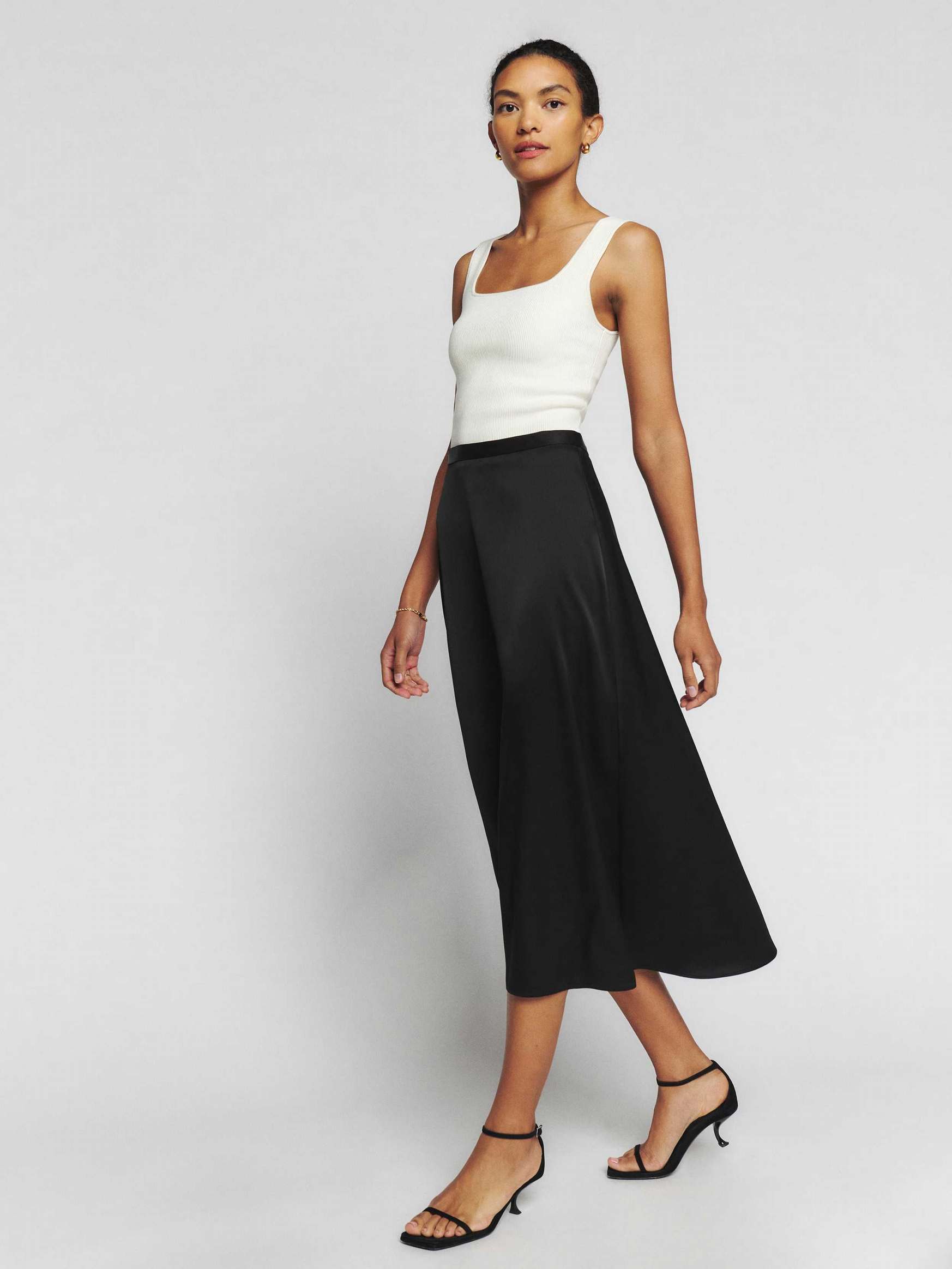 Women's Reformation Bea Satin Skirts Black | USA-625078