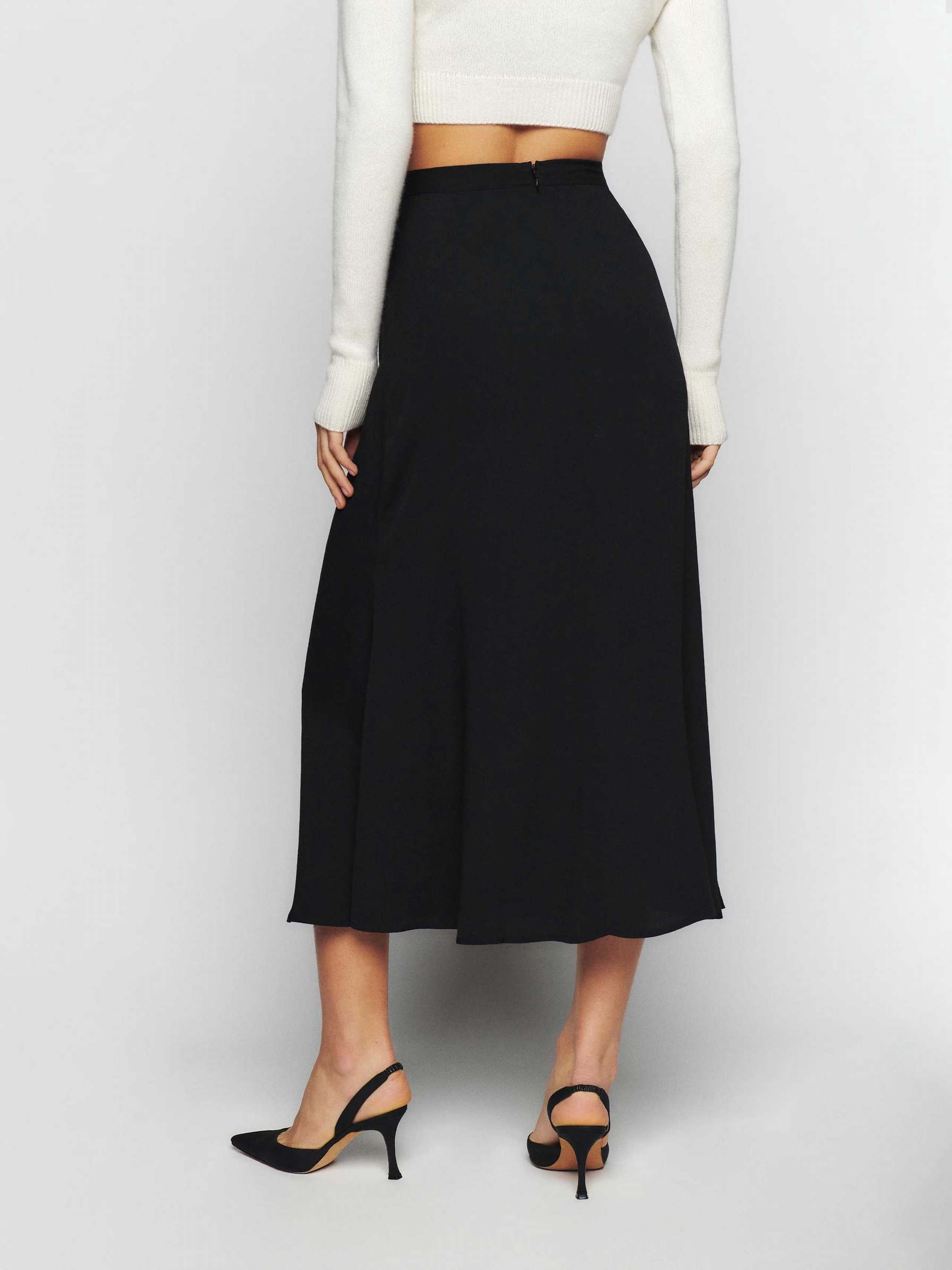 Women's Reformation Bea Skirts Black | USA-862543