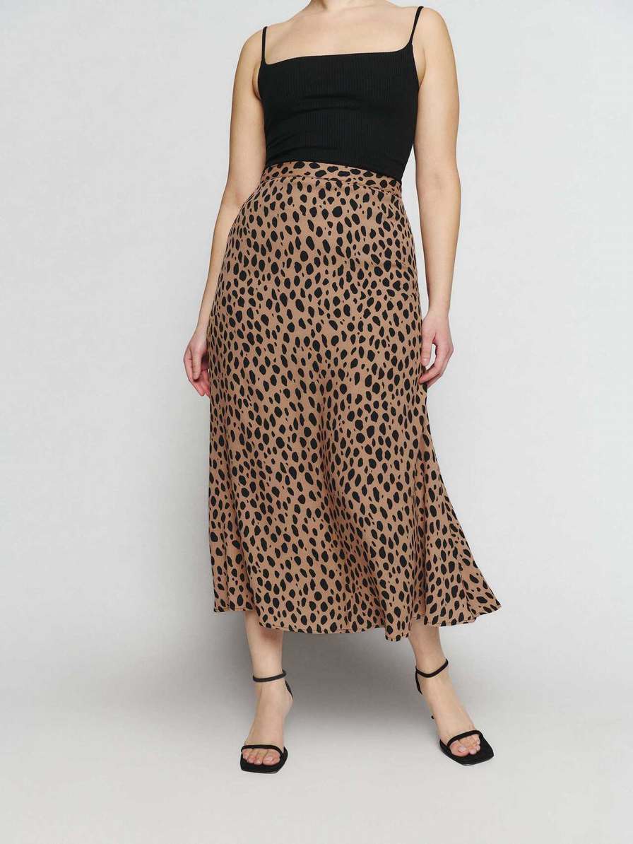 Women's Reformation Bea Skirts Leopard | USA-675430