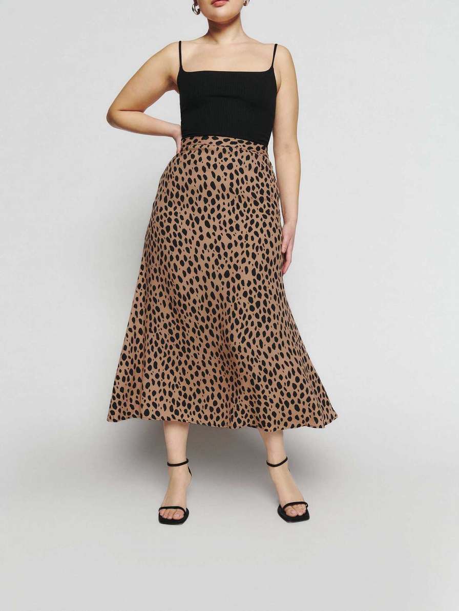 Women's Reformation Bea Skirts Leopard | USA-675430