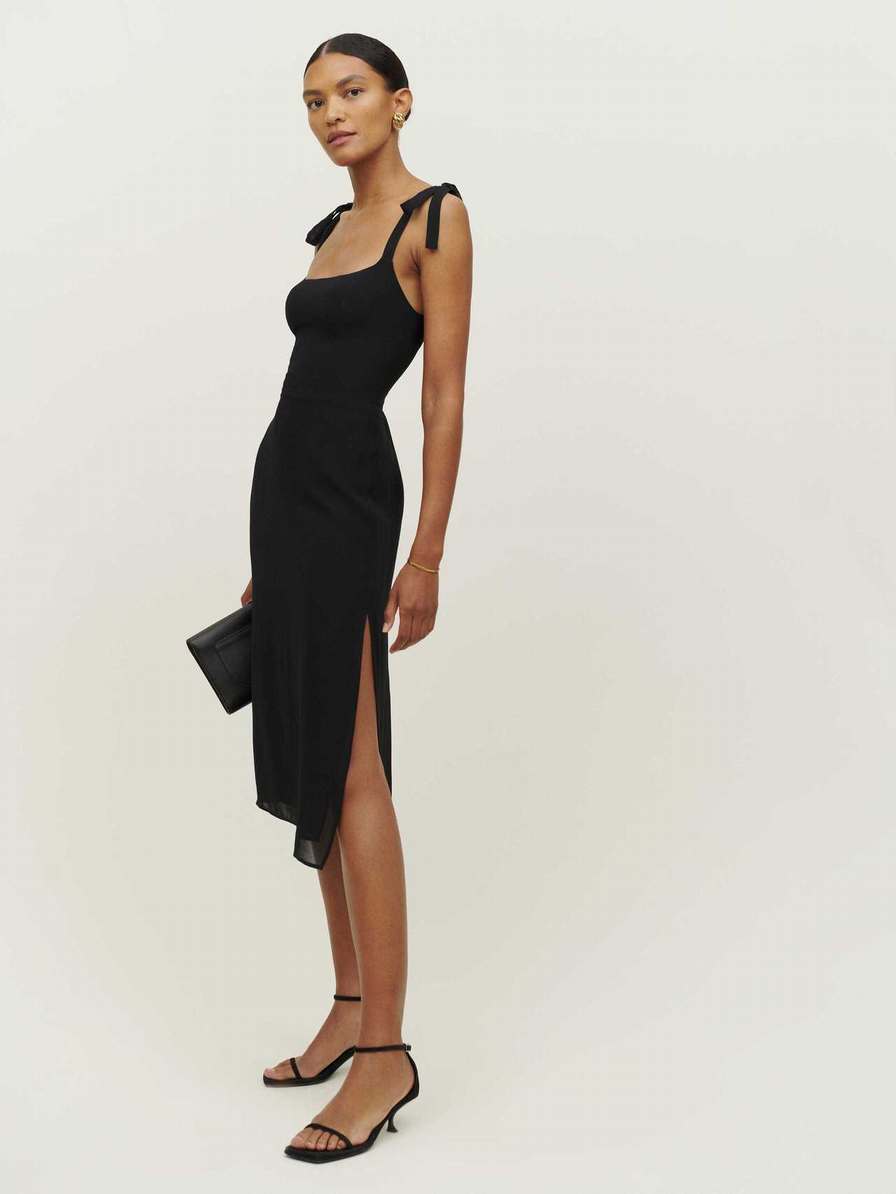 Women's Reformation Besse Dress Black | USA-120385