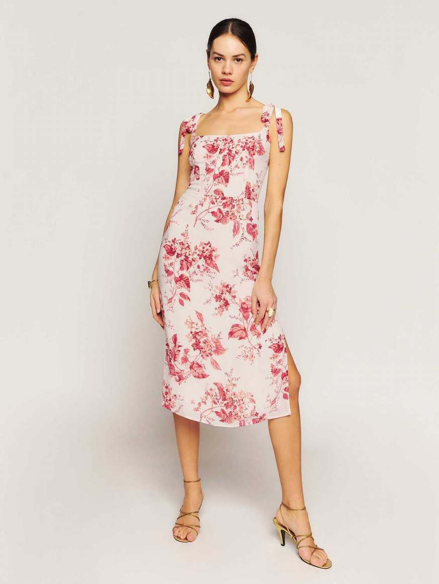 Women's Reformation Besse Dress Pink | USA-517864