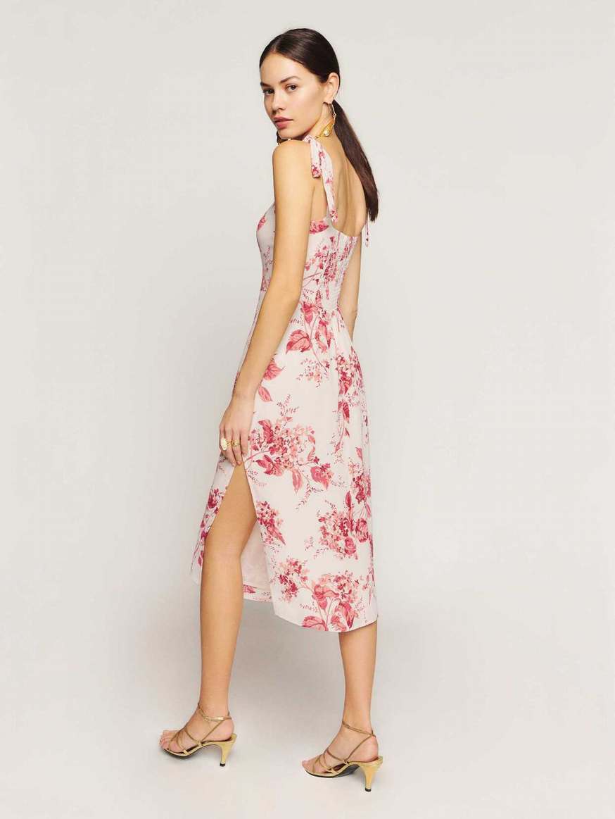 Women's Reformation Besse Dress Pink | USA-517864