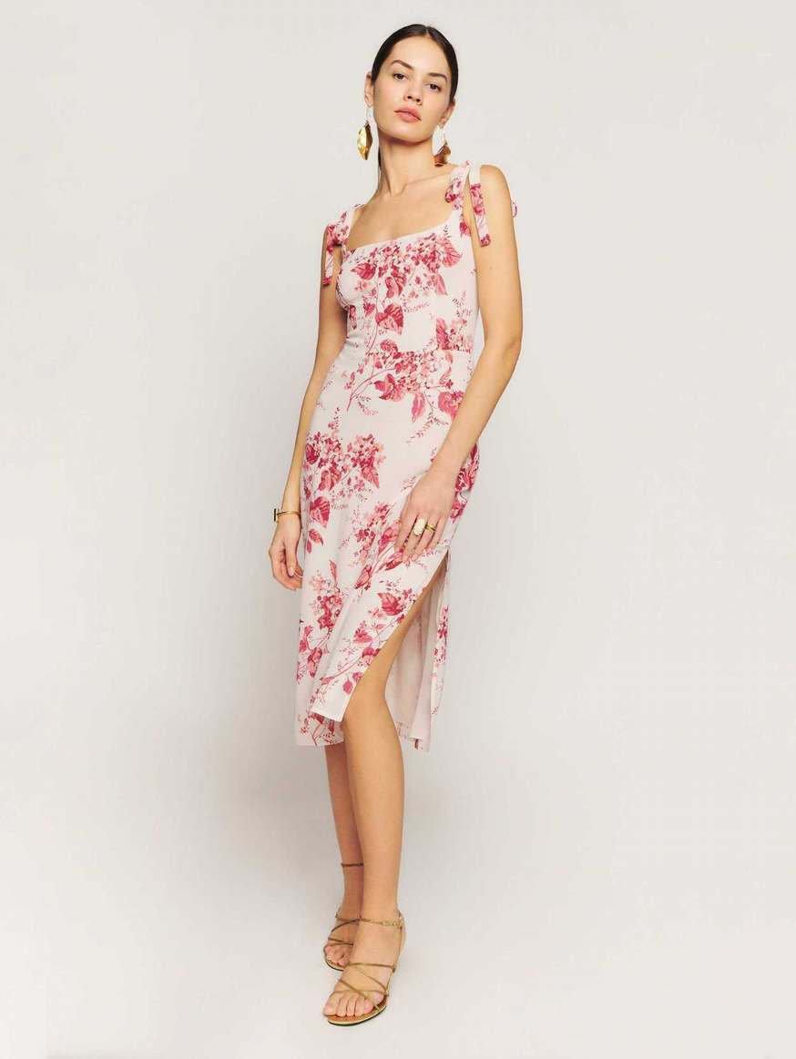 Women's Reformation Besse Dress Pink | USA-517864