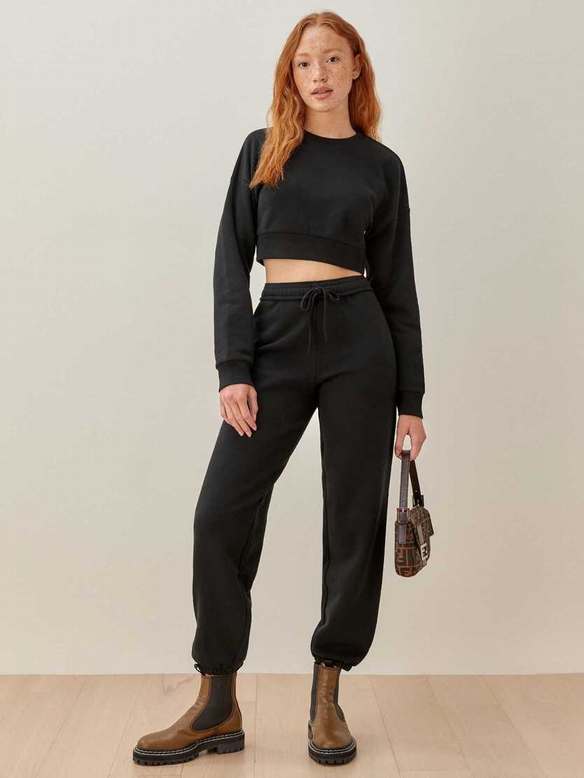 Women's Reformation Boyfriend Pants Black | USA-0278356