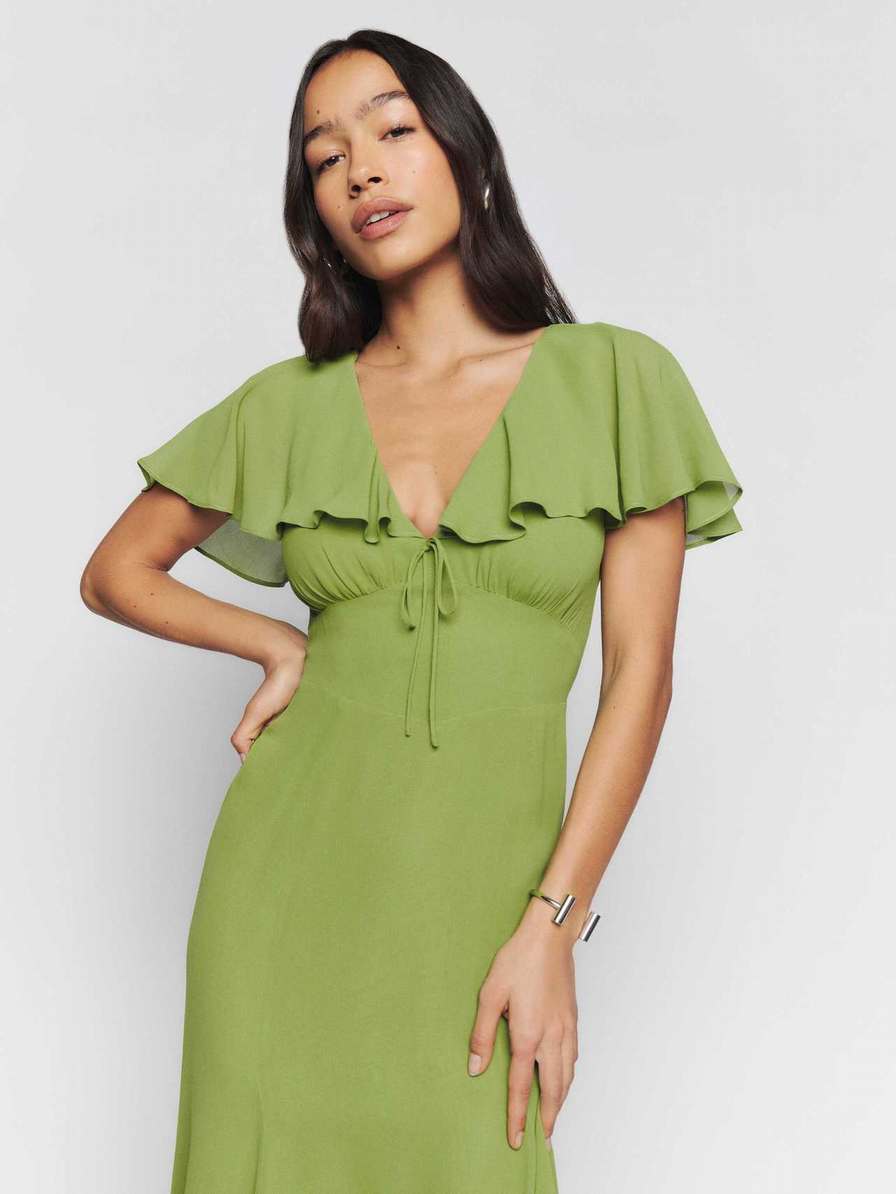 Women's Reformation Bronwen Dress Green | USA-240857