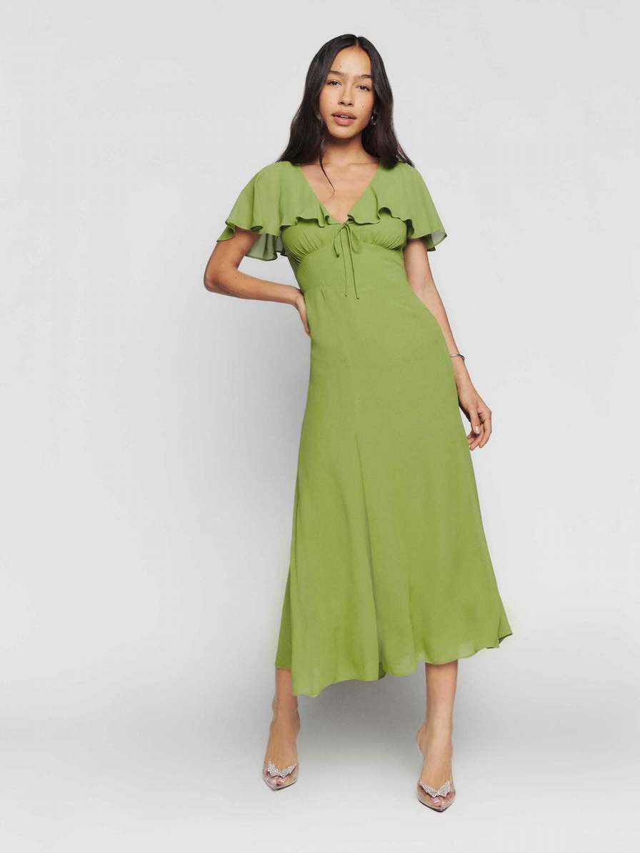 Women's Reformation Bronwen Dress Green | USA-240857