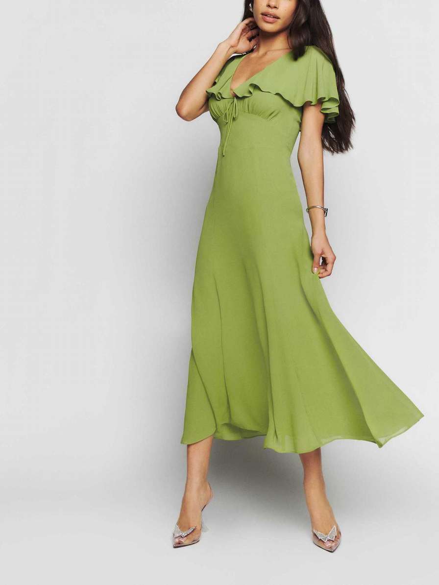 Women\'s Reformation Bronwen Dress Green | USA-240857