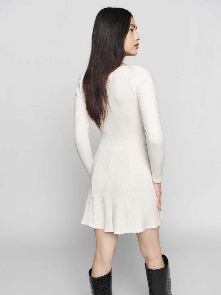 Women's Reformation Bruno Knit Dress White | USA-854312