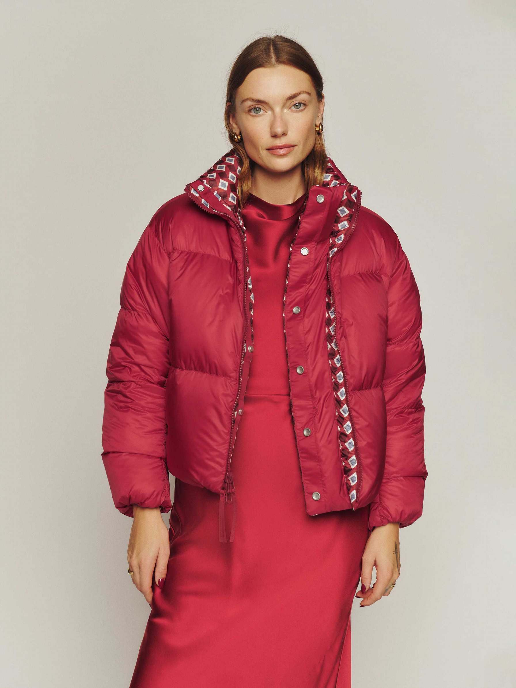 Women's Reformation Canada Goose x Reformation Lorita Puffers Red | USA-2783061