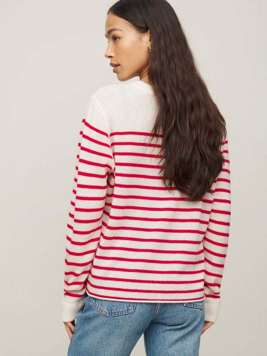 Women's Reformation Cashmere Boyfriend Sweater Stripes | USA-751248