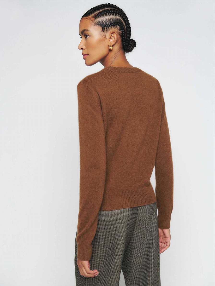 Women's Reformation Cashmere Sweater Brown | USA-156730