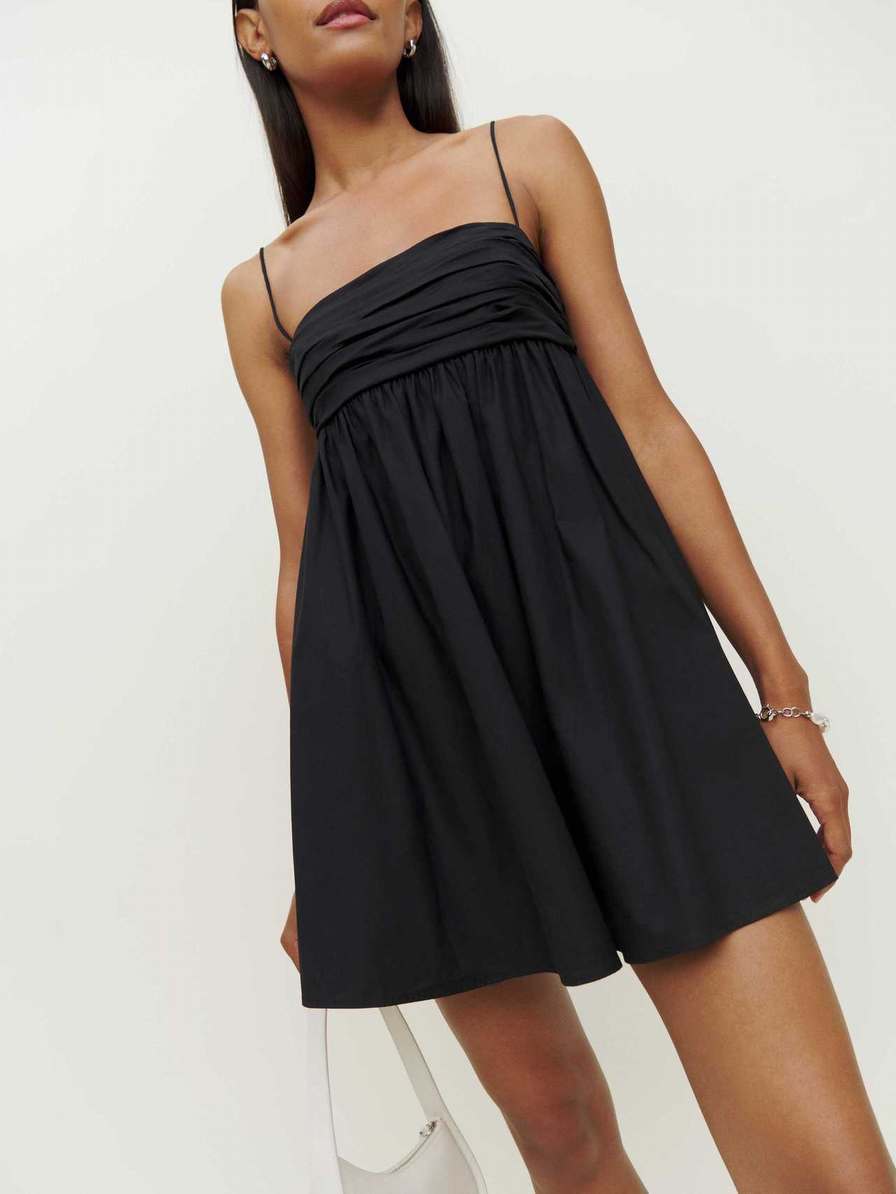 Women's Reformation Catarina Dress Black | USA-618450