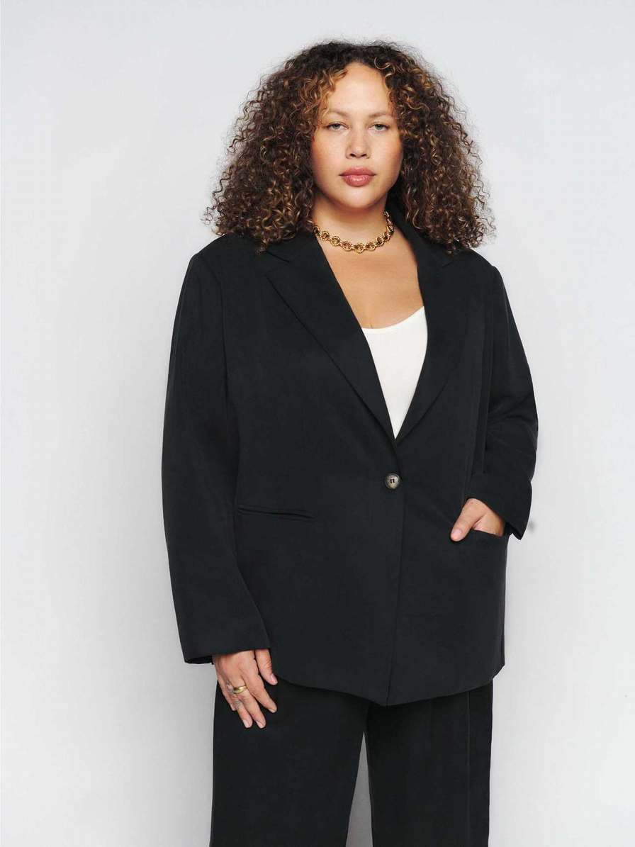 Women's Reformation Catrina Blazers Black | USA-6382475