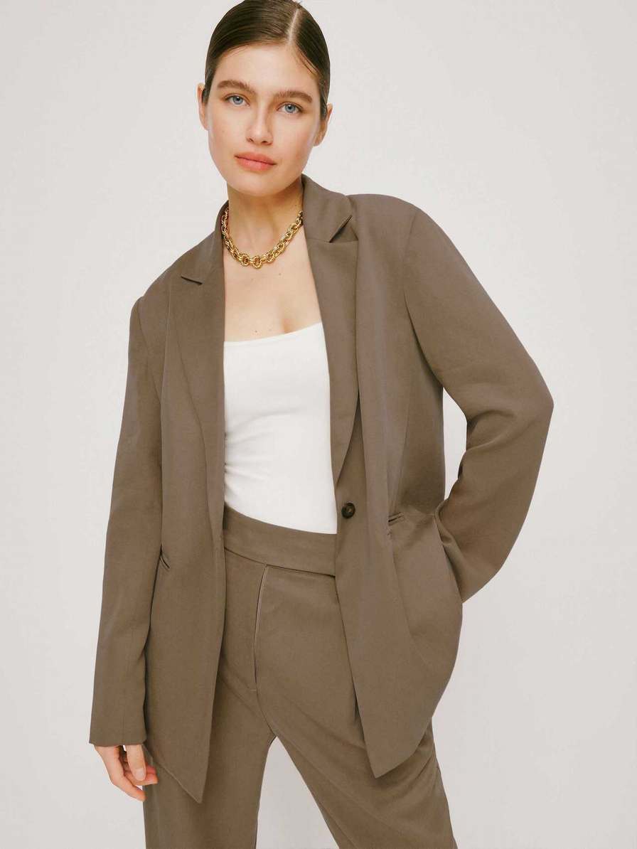 Women's Reformation Catrina Blazers Light Brown | USA-173052